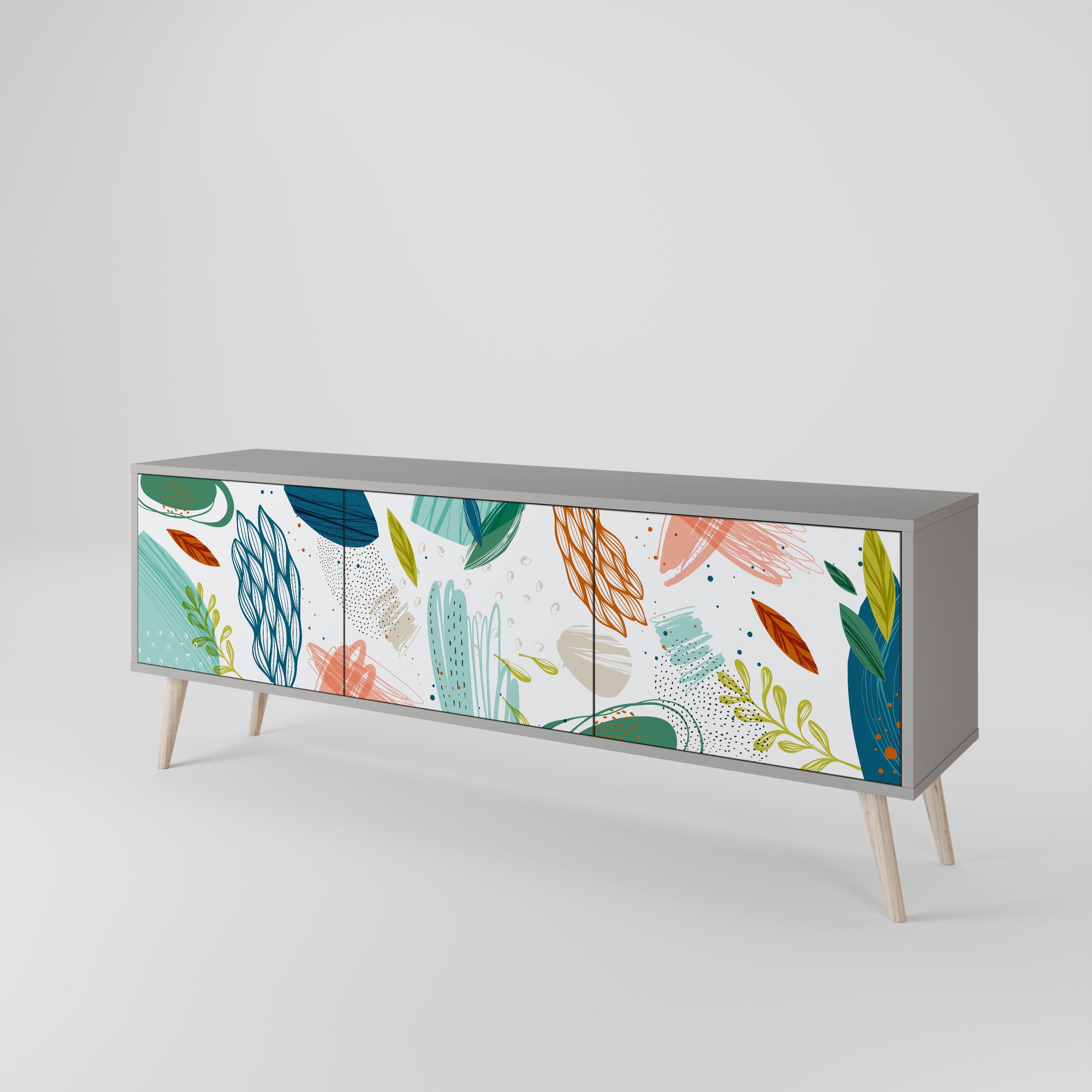 BOTANICAL HURRICANE Třídveřový TV stolek