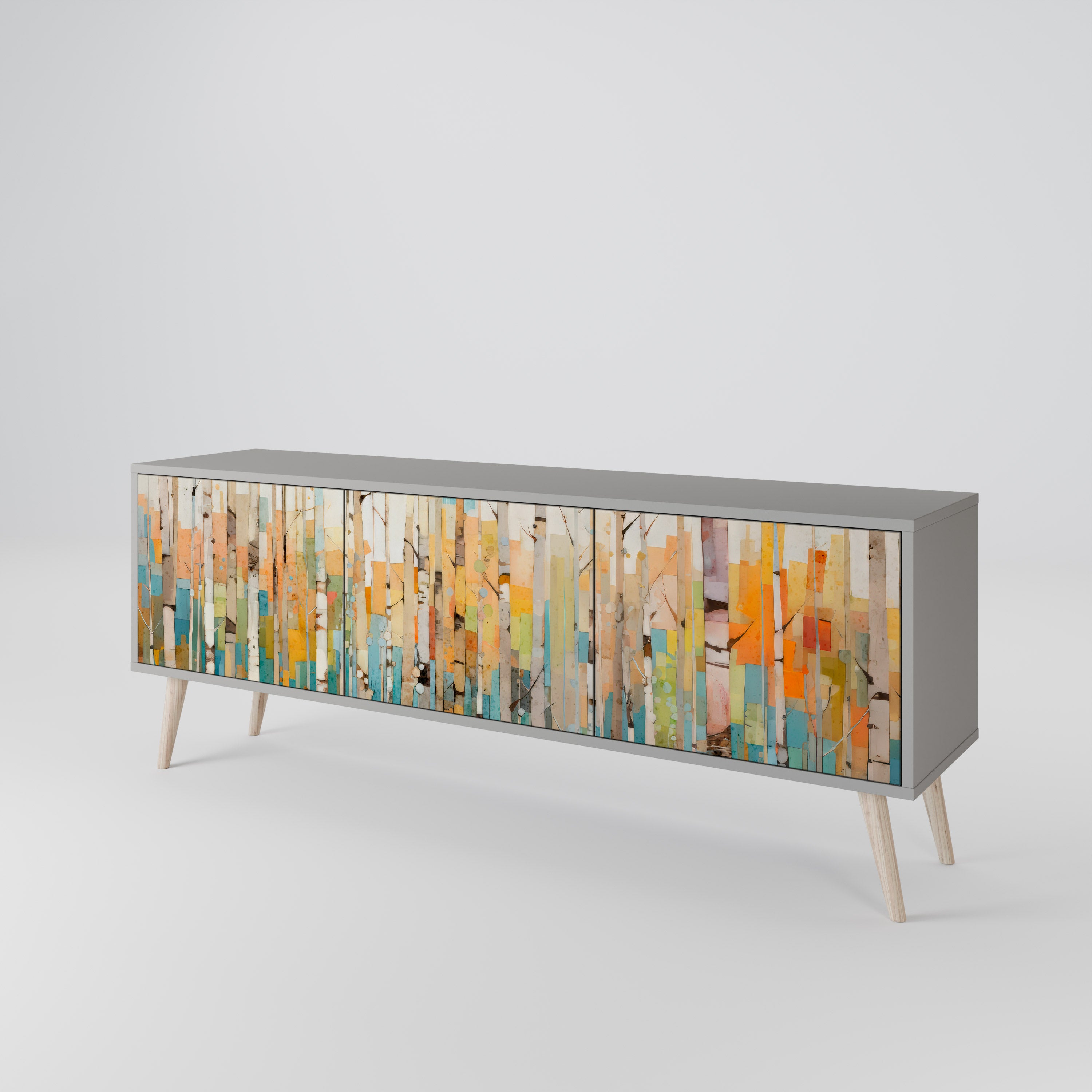 BIRCH KALEIDOSCOPE Třídveřový TV stolek