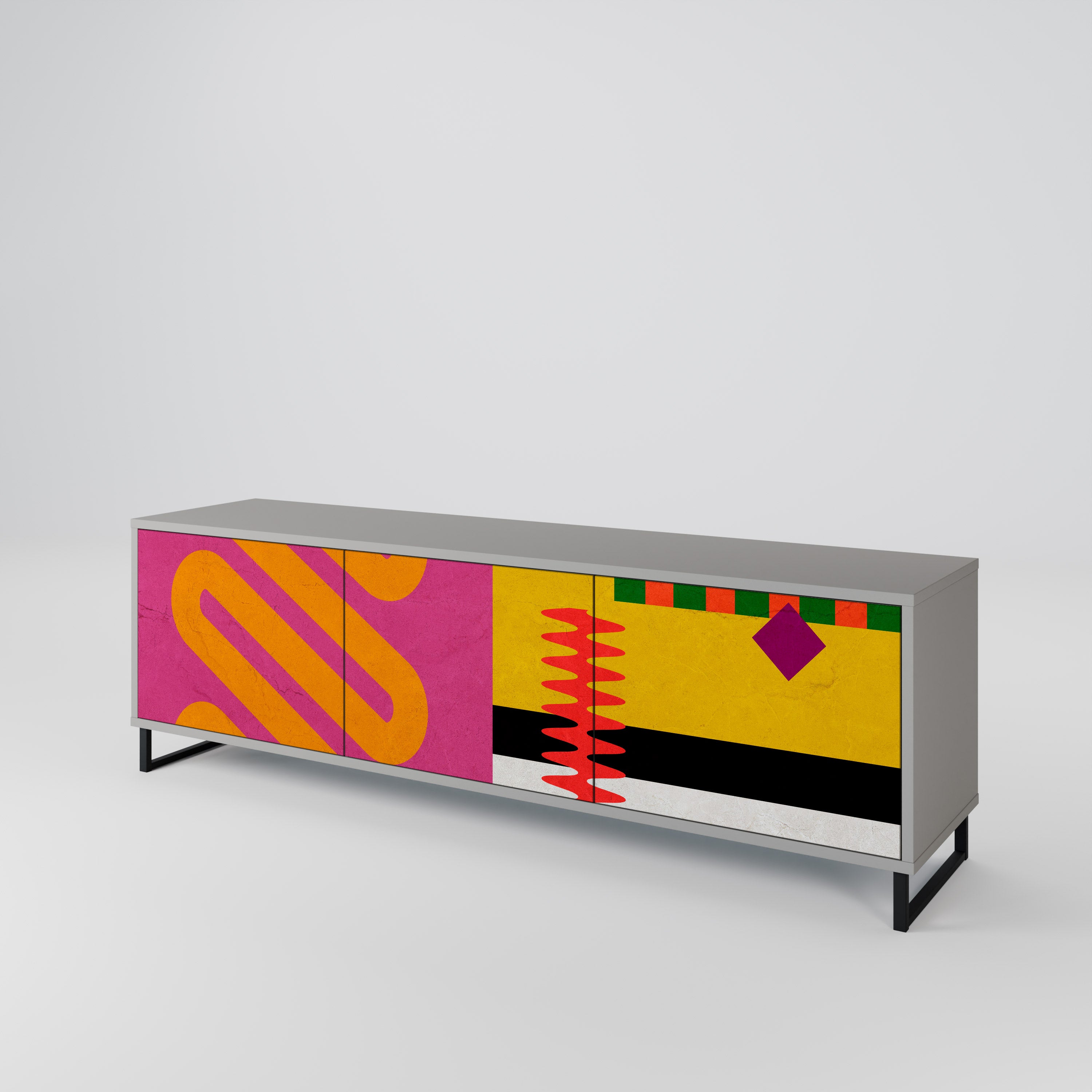 VIVID ART Třídveřový TV stolek