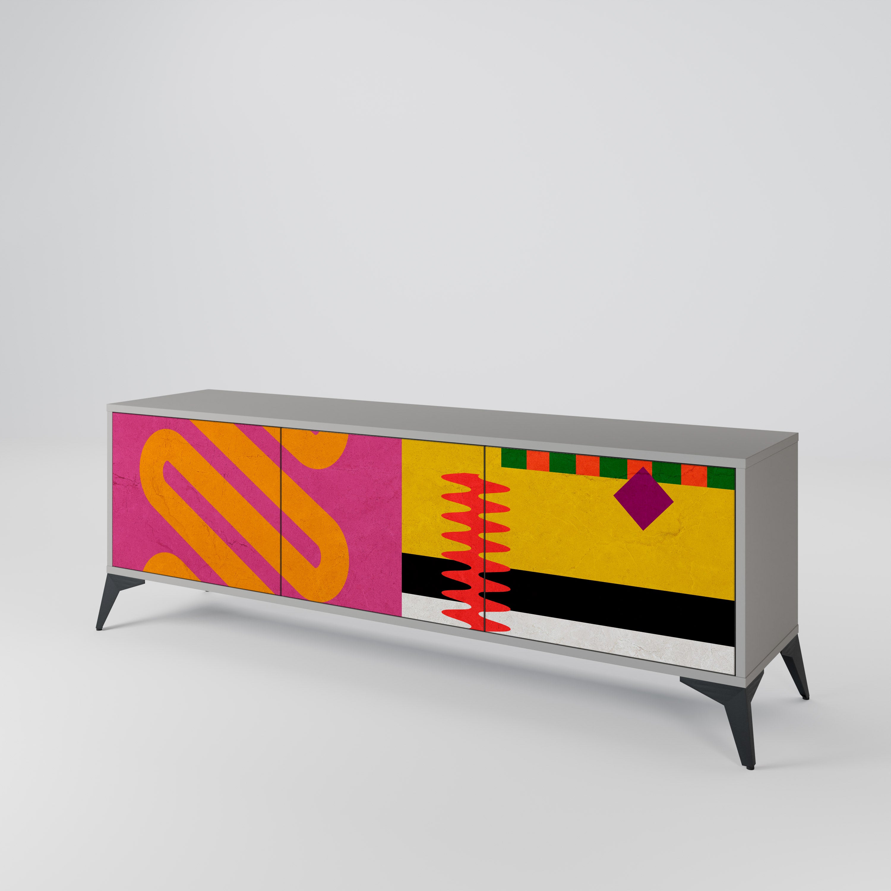 VIVID ART Třídveřový TV stolek