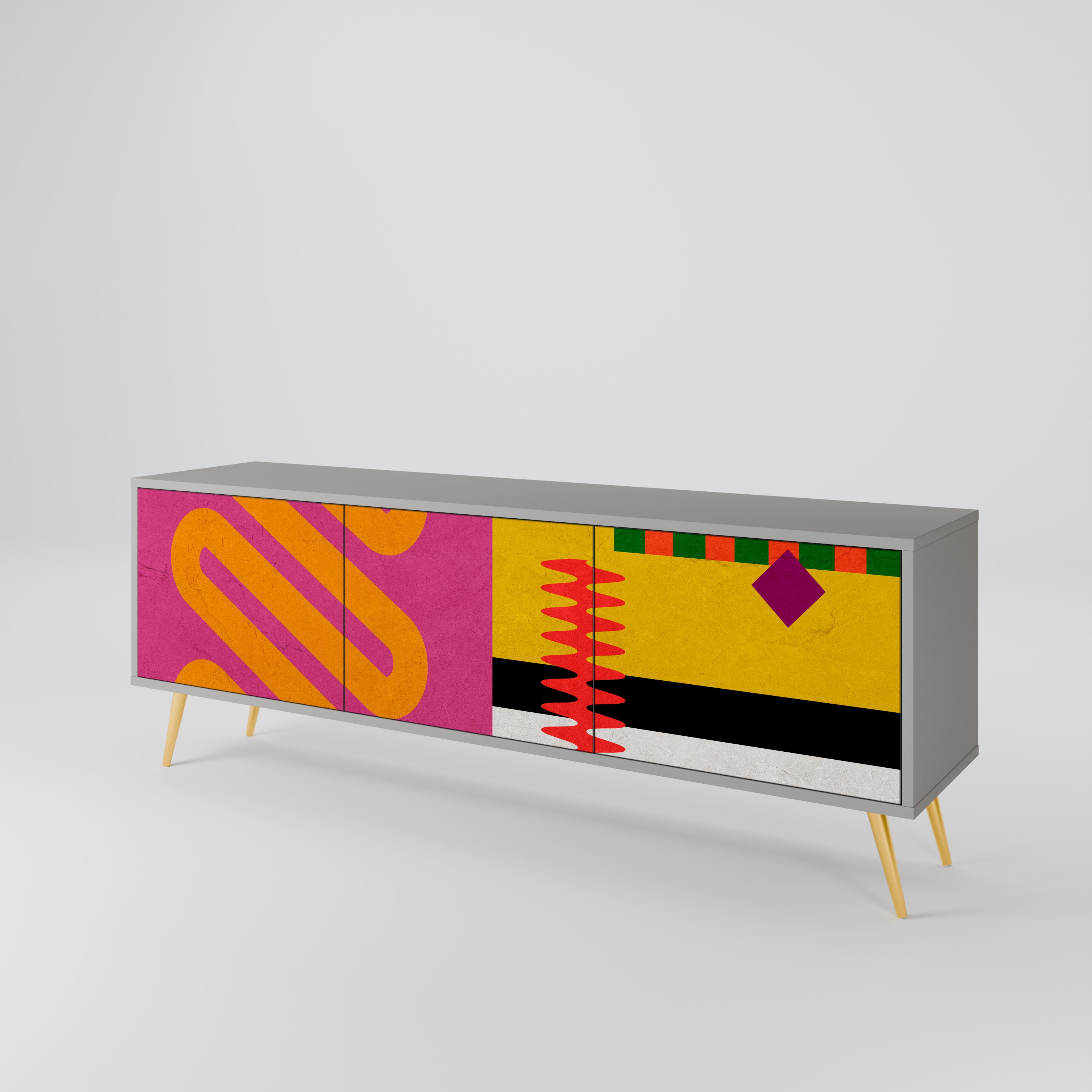 VIVID ART Třídveřový TV stolek