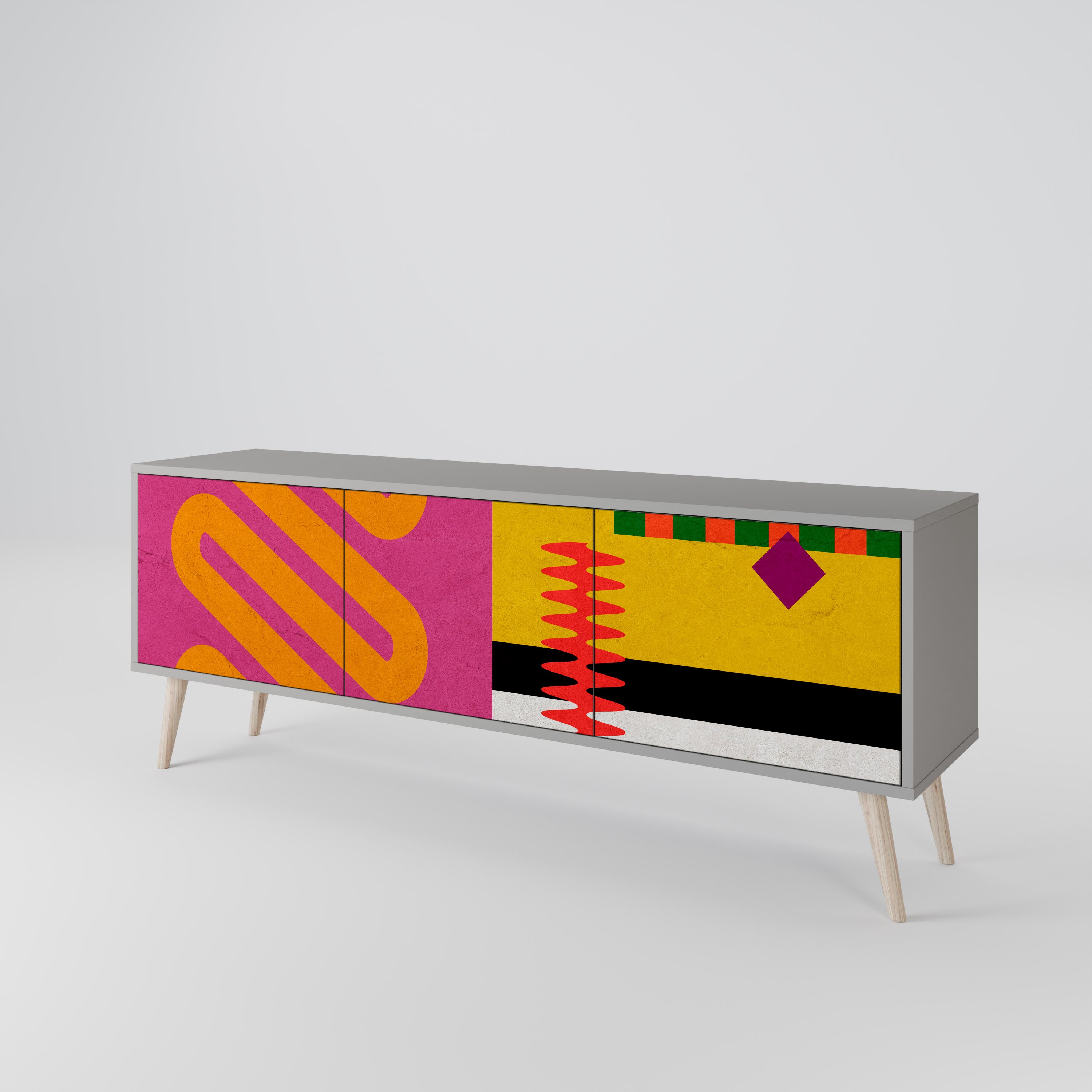 VIVID ART Třídveřový TV stolek
