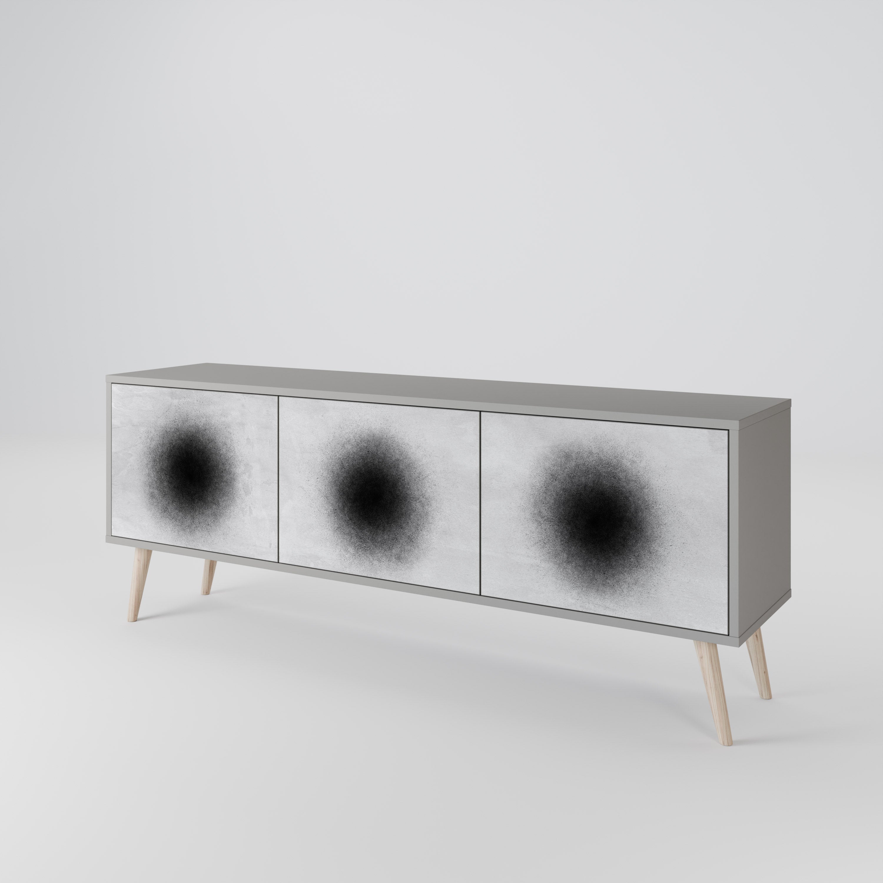 BLACK HOLE Třídveřový TV stolek