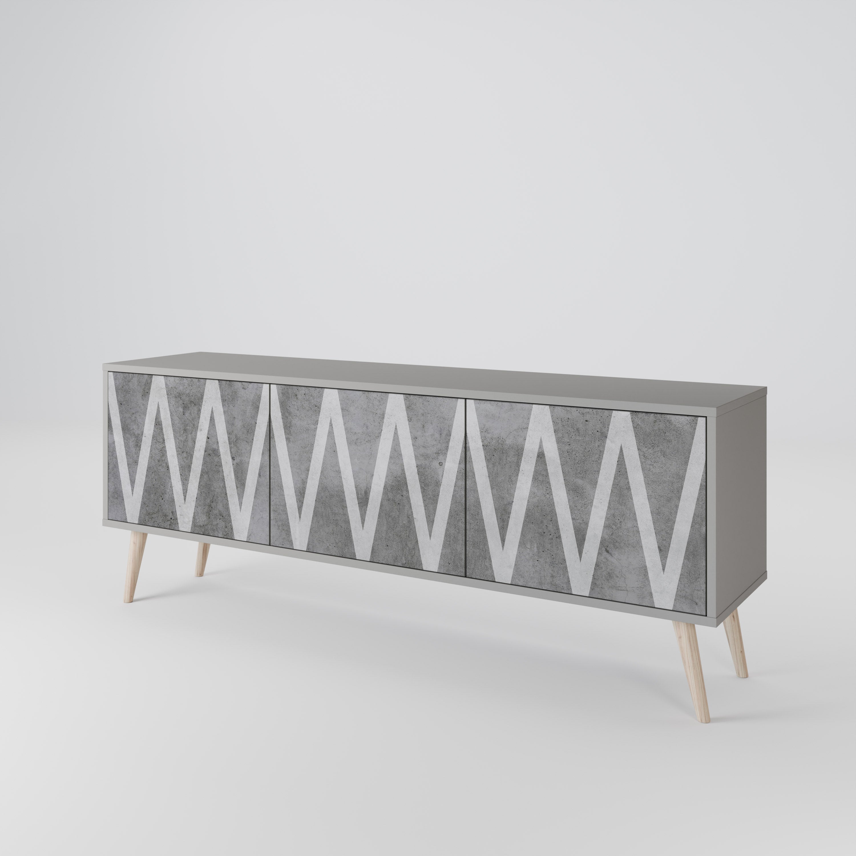 SOLID ZIG ZAG Třídveřový TV stolek