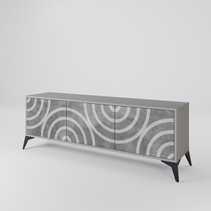 CIRCLE CONCRETE Třídveřový TV stolek