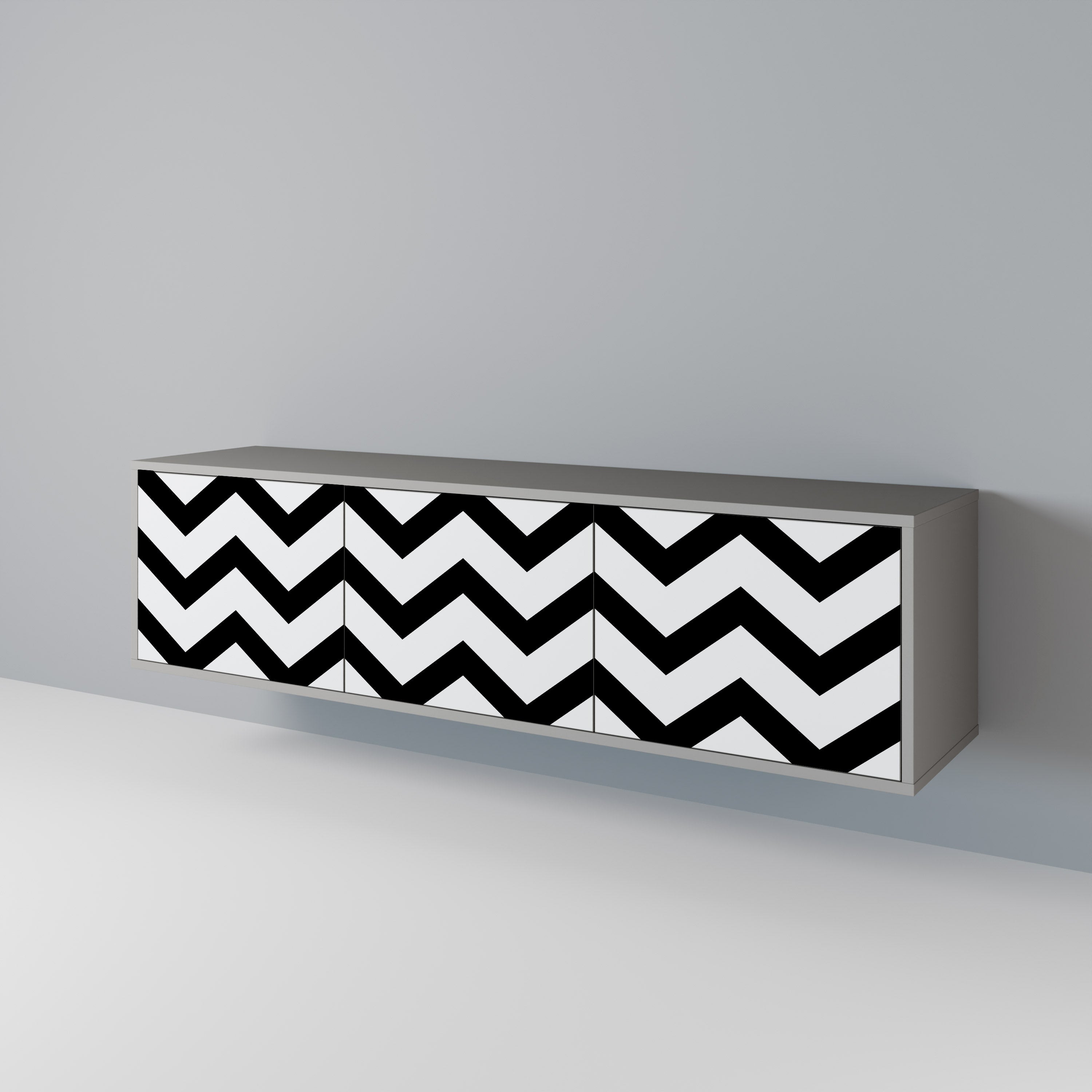 CLASSIC ZIG ZAG Třídveřový TV stolek