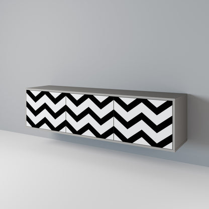 CLASSIC ZIG ZAG Třídveřový TV stolek