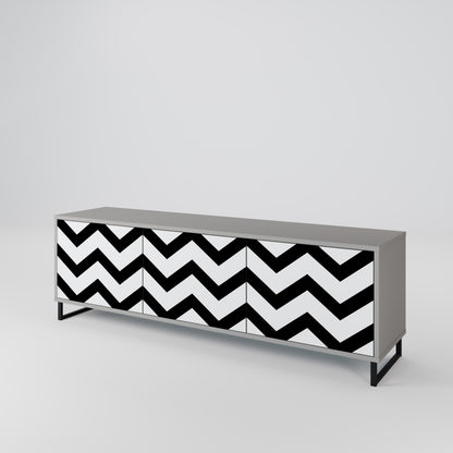 CLASSIC ZIG ZAG Třídveřový TV stolek