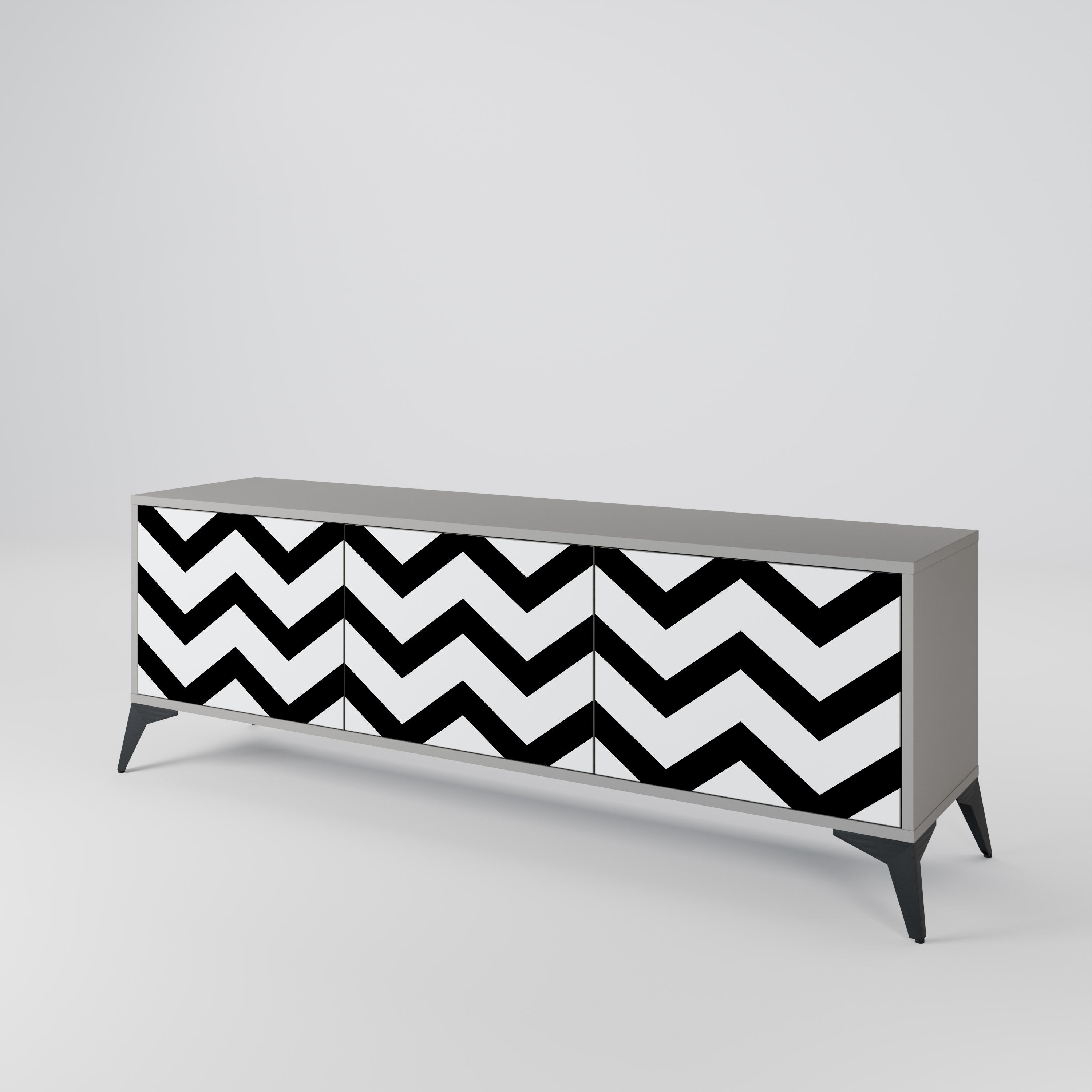 CLASSIC ZIG ZAG Třídveřový TV stolek