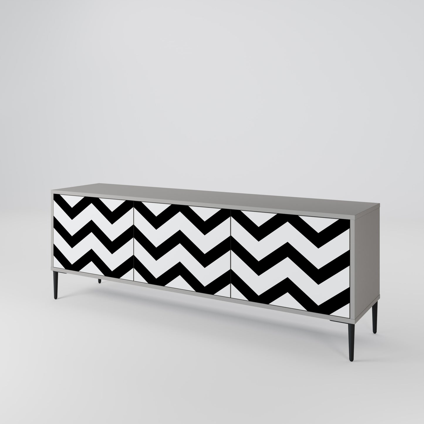 CLASSIC ZIG ZAG Třídveřový TV stolek