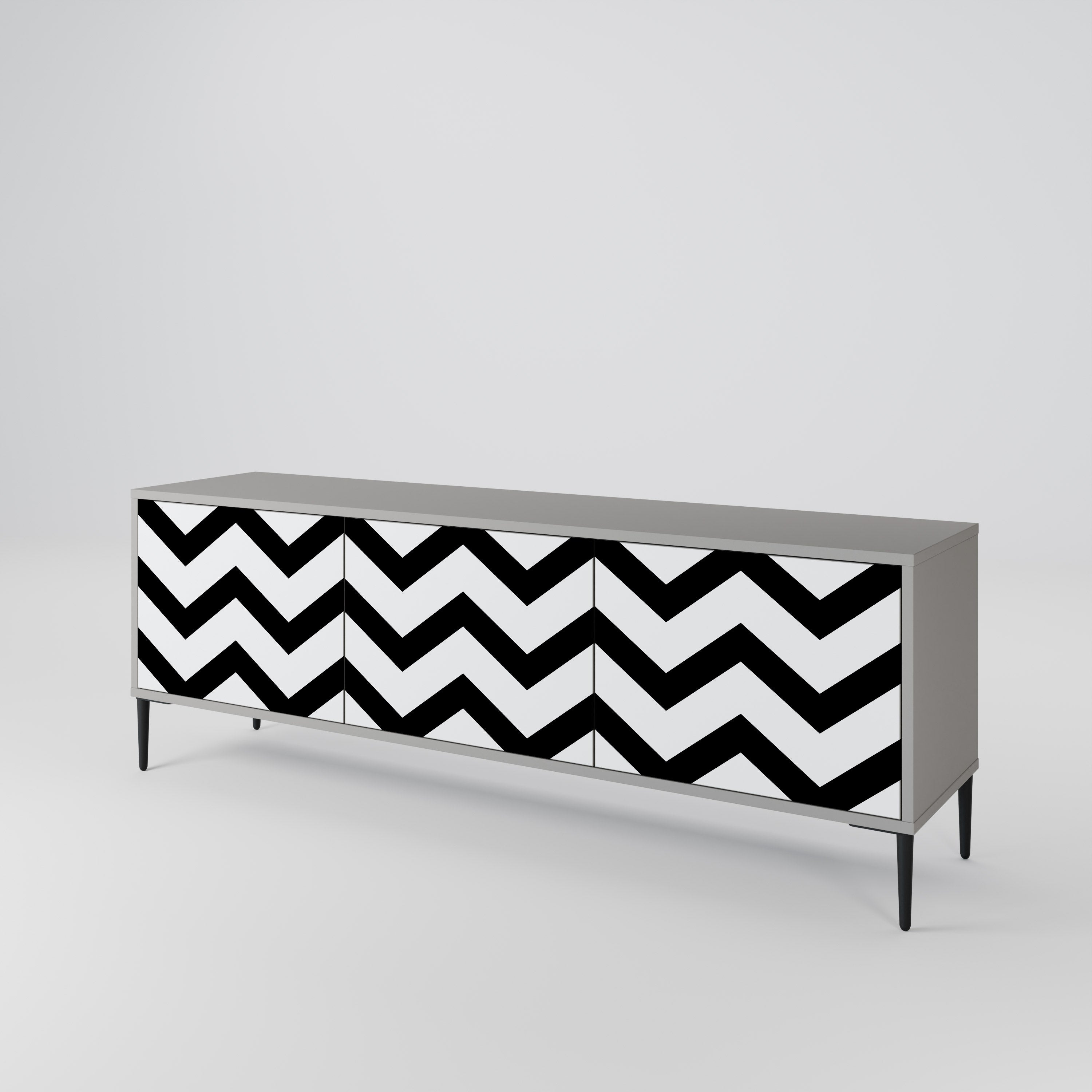 CLASSIC ZIG ZAG Třídveřový TV stolek