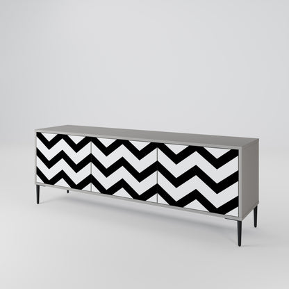 CLASSIC ZIG ZAG Třídveřový TV stolek