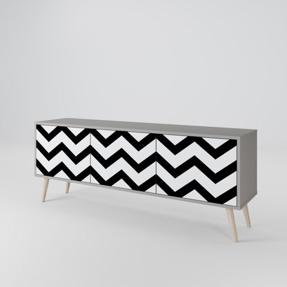 CLASSIC ZIG ZAG Třídveřový TV stolek