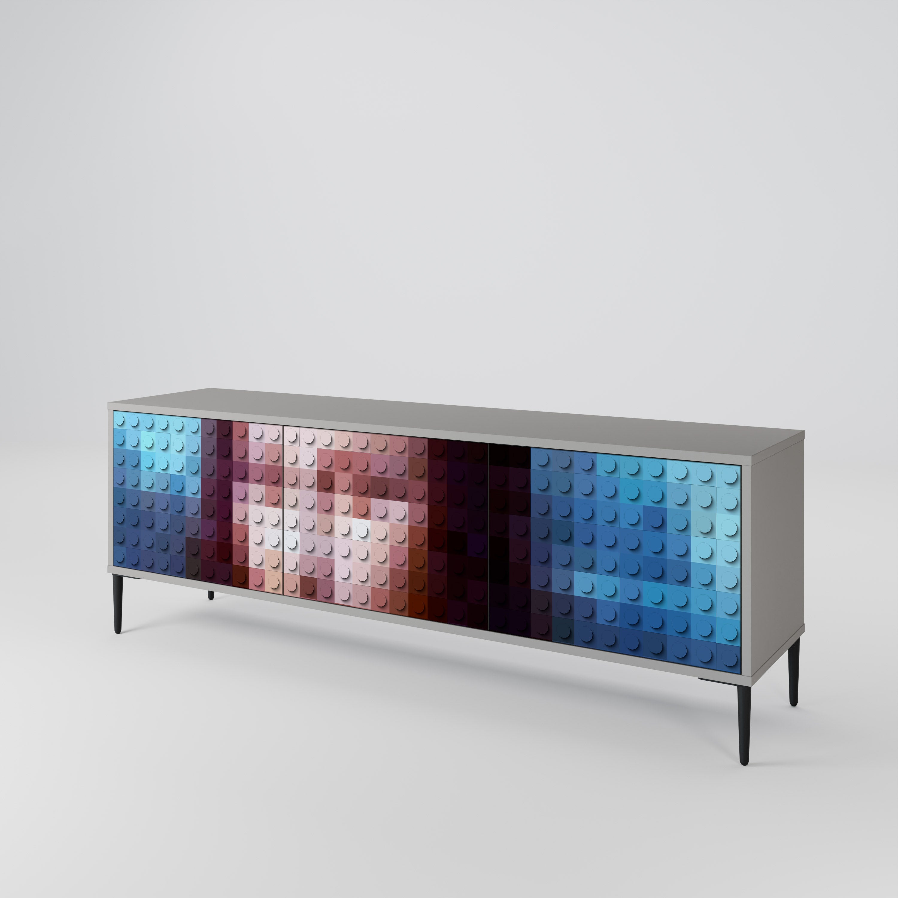 CONSTRUCTIVE ART Třídveřový TV stolek