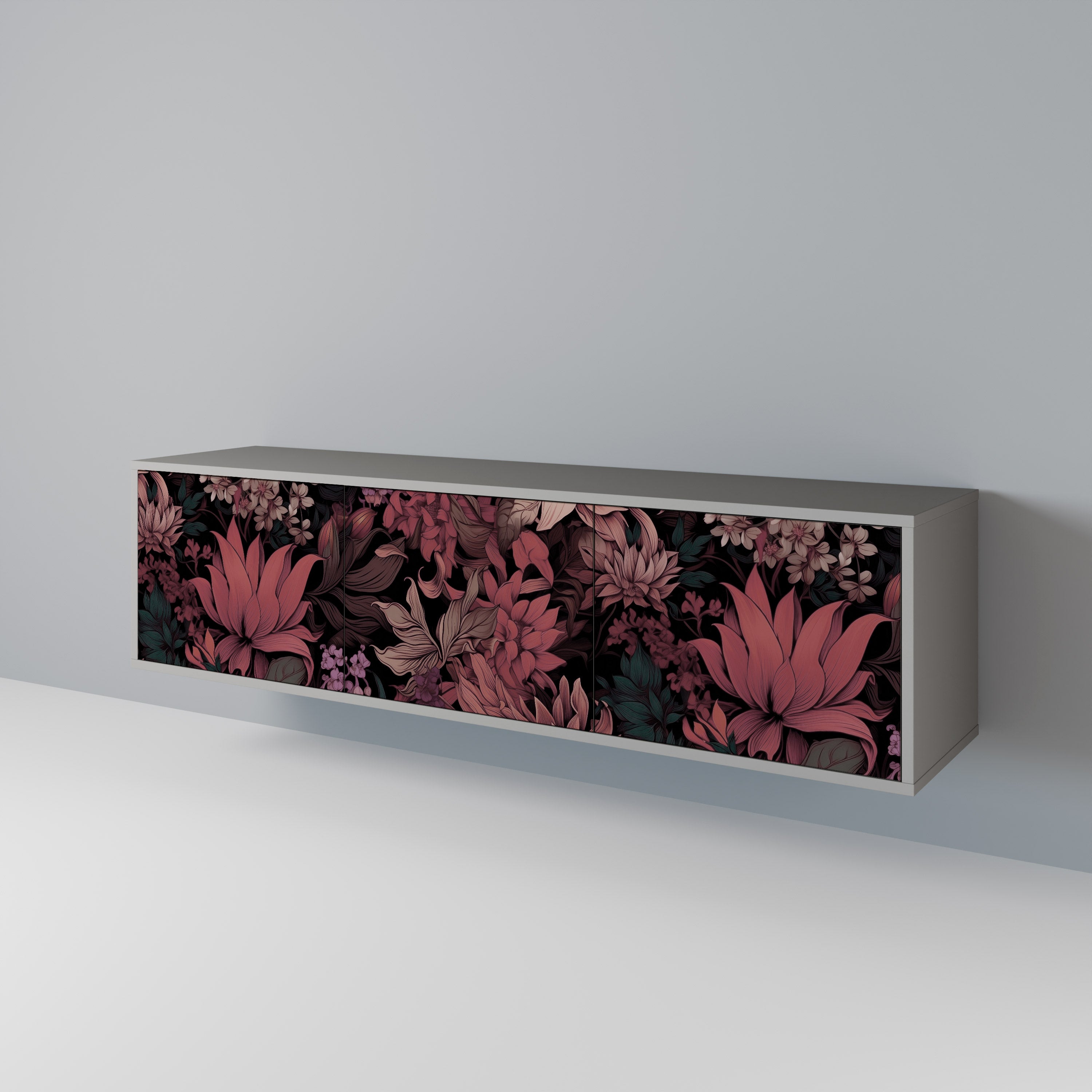 FLORAL WHISPER Třídveřový TV stolek