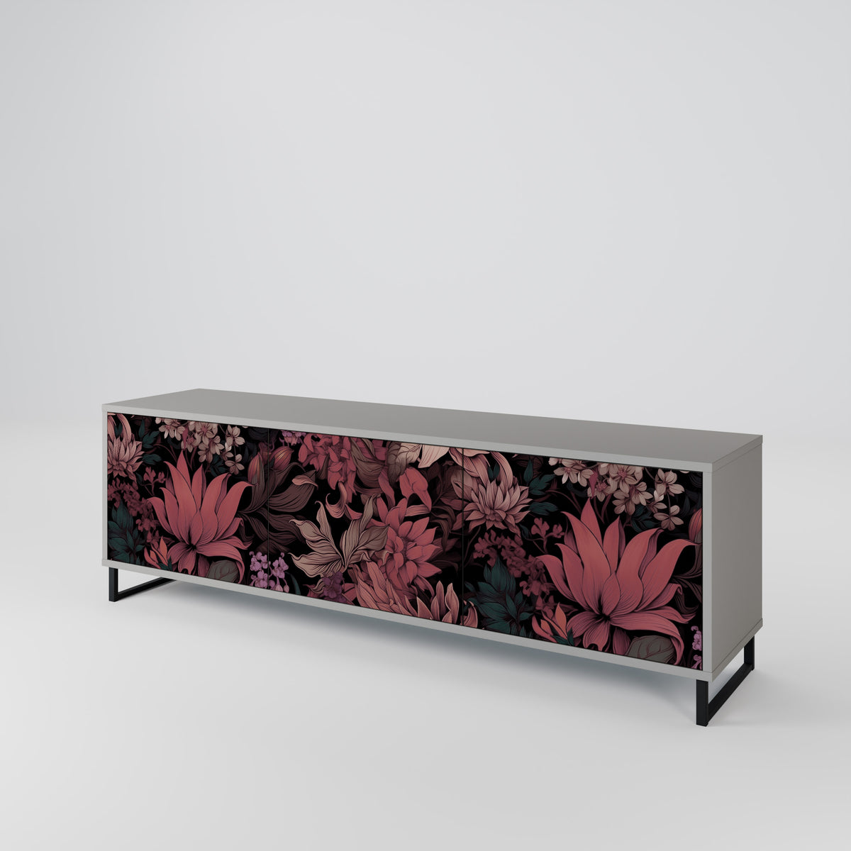 FLORAL WHISPER Třídveřový TV stolek