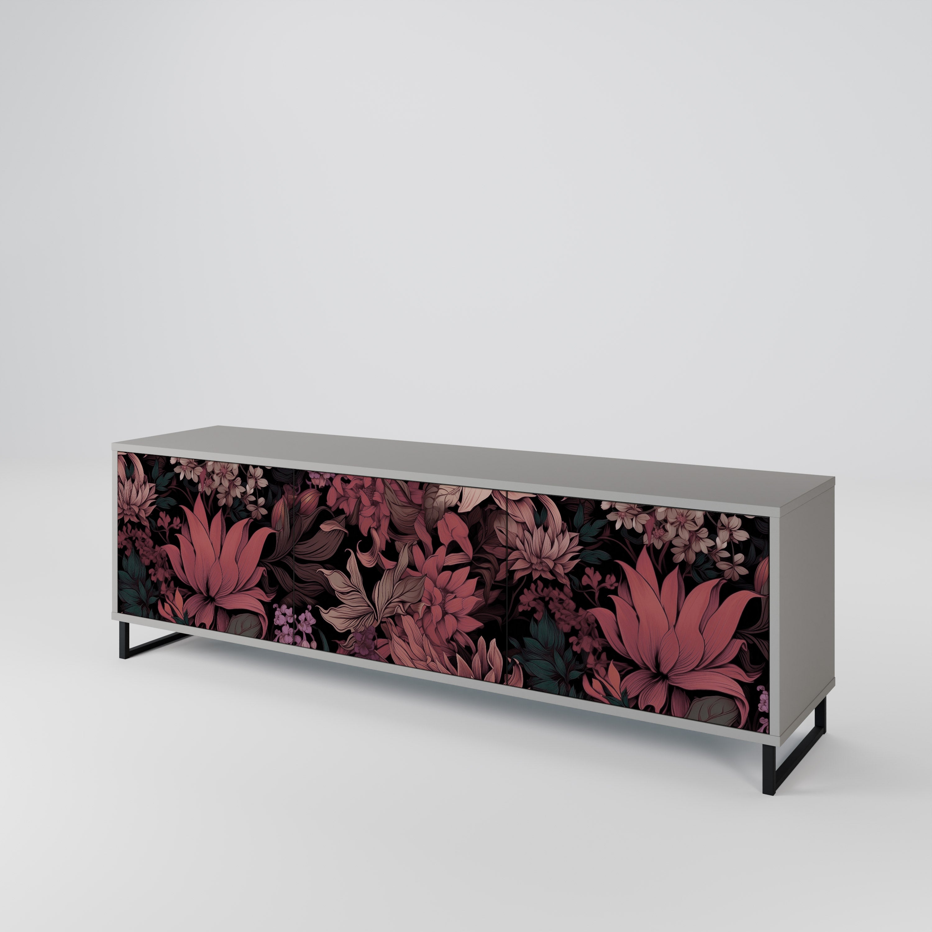 FLORAL WHISPER Třídveřový TV stolek