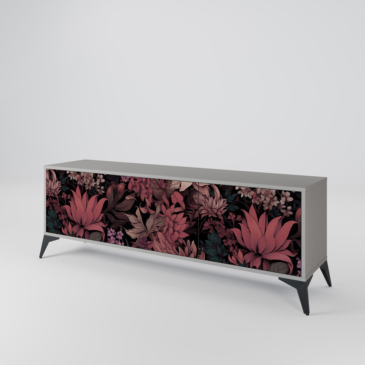 FLORAL WHISPER Třídveřový TV stolek