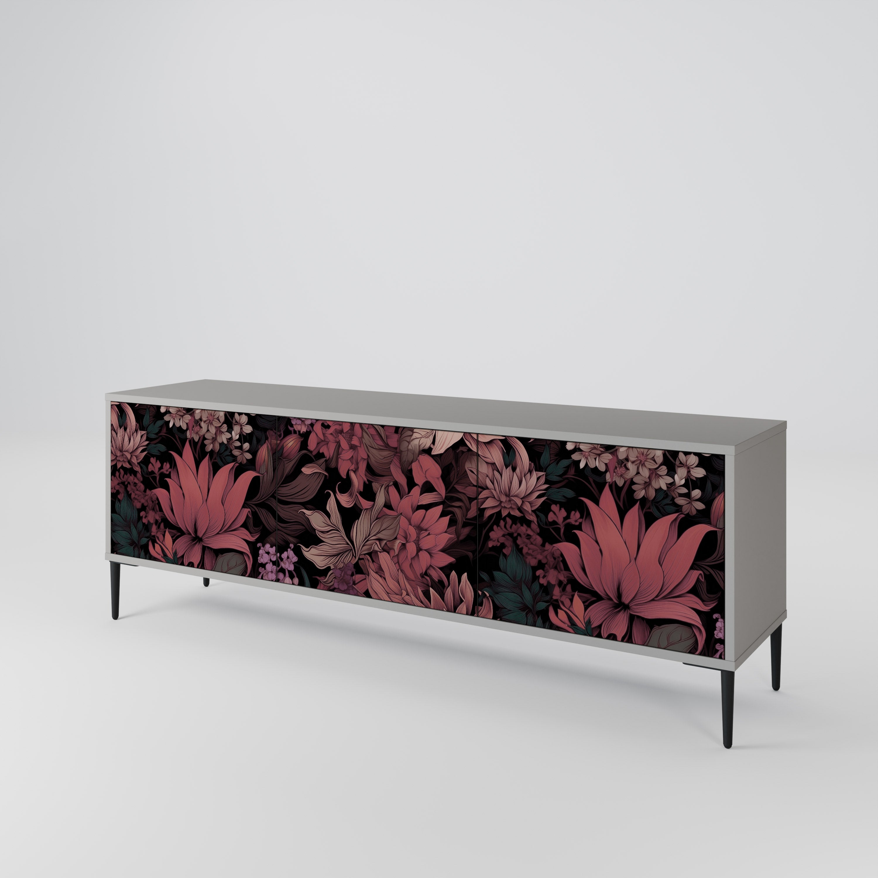 FLORAL WHISPER Třídveřový TV stolek
