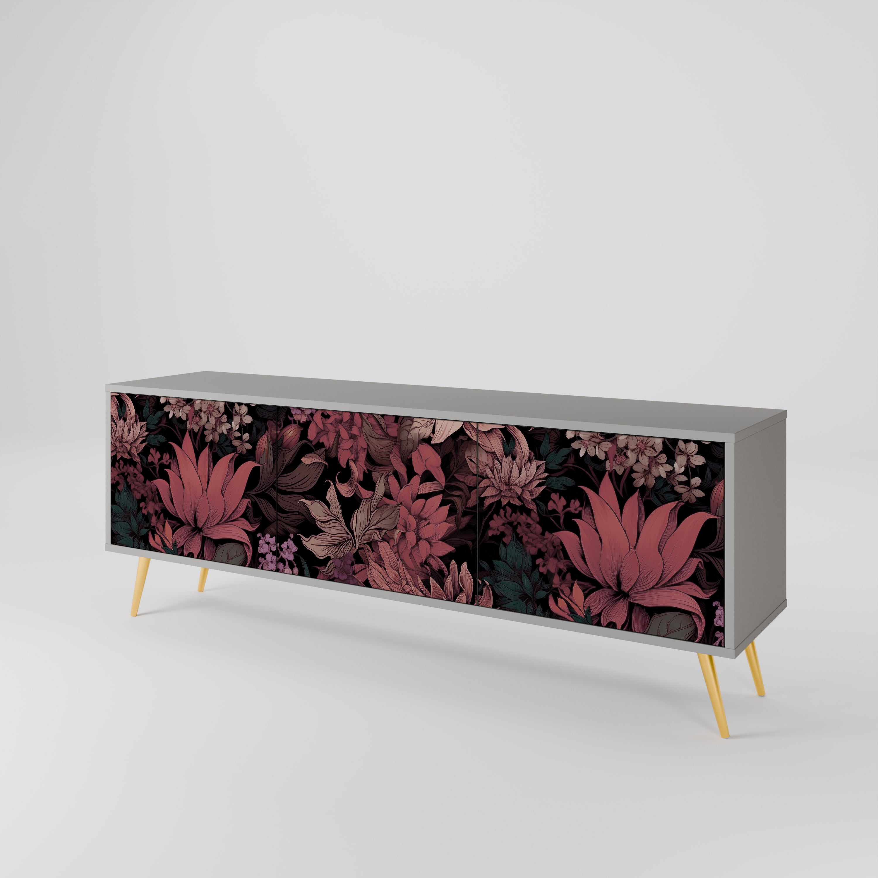 FLORAL WHISPER Třídveřový TV stolek