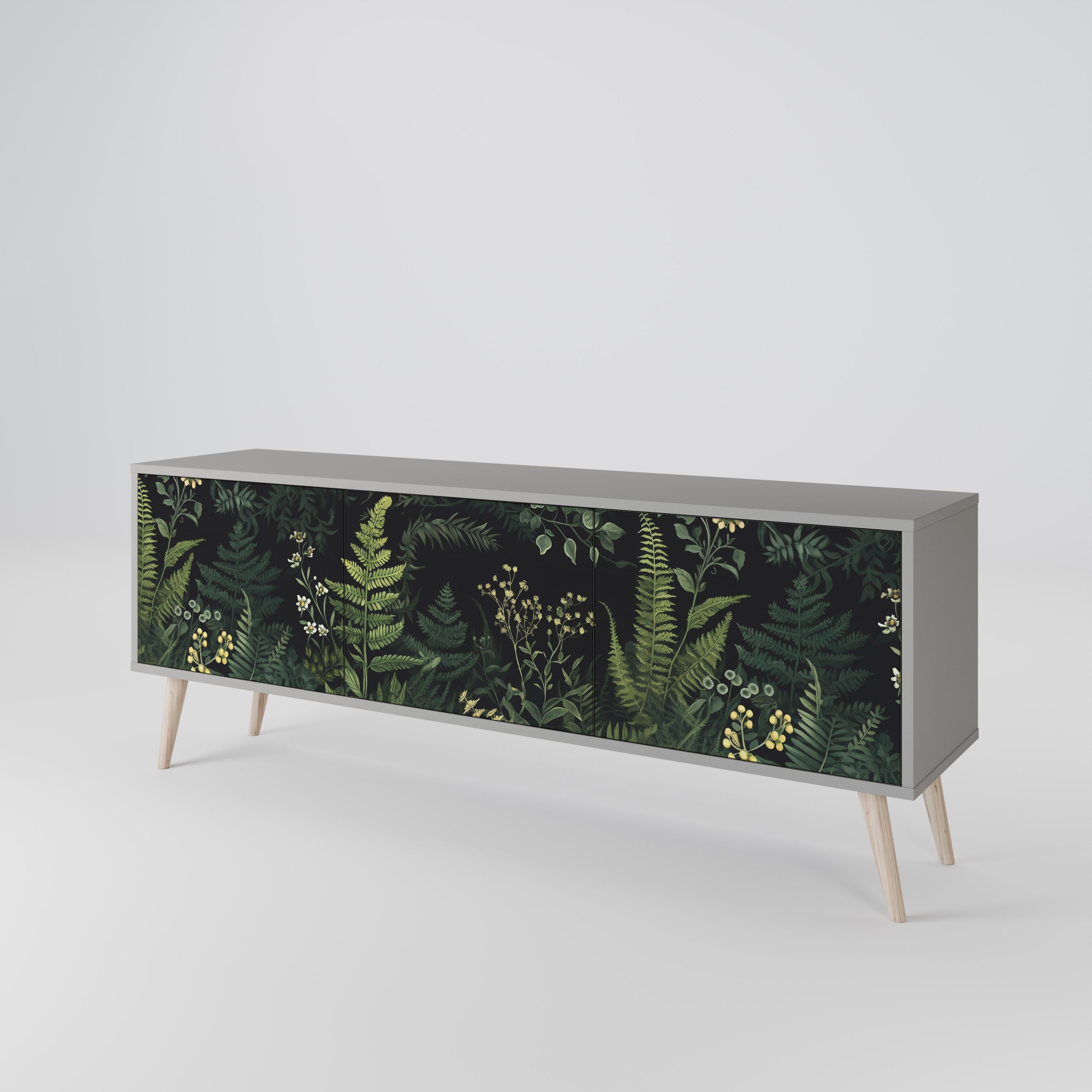 FERN FLOWERS Třídveřový TV stolek