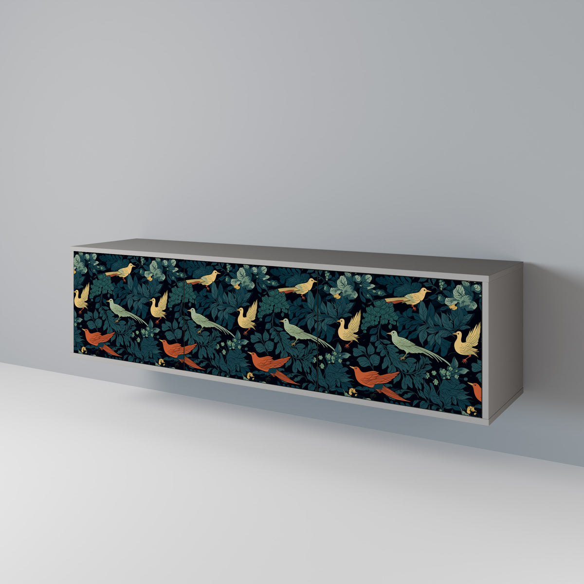 FOWL ORNAMENT Třídveřový TV stolek