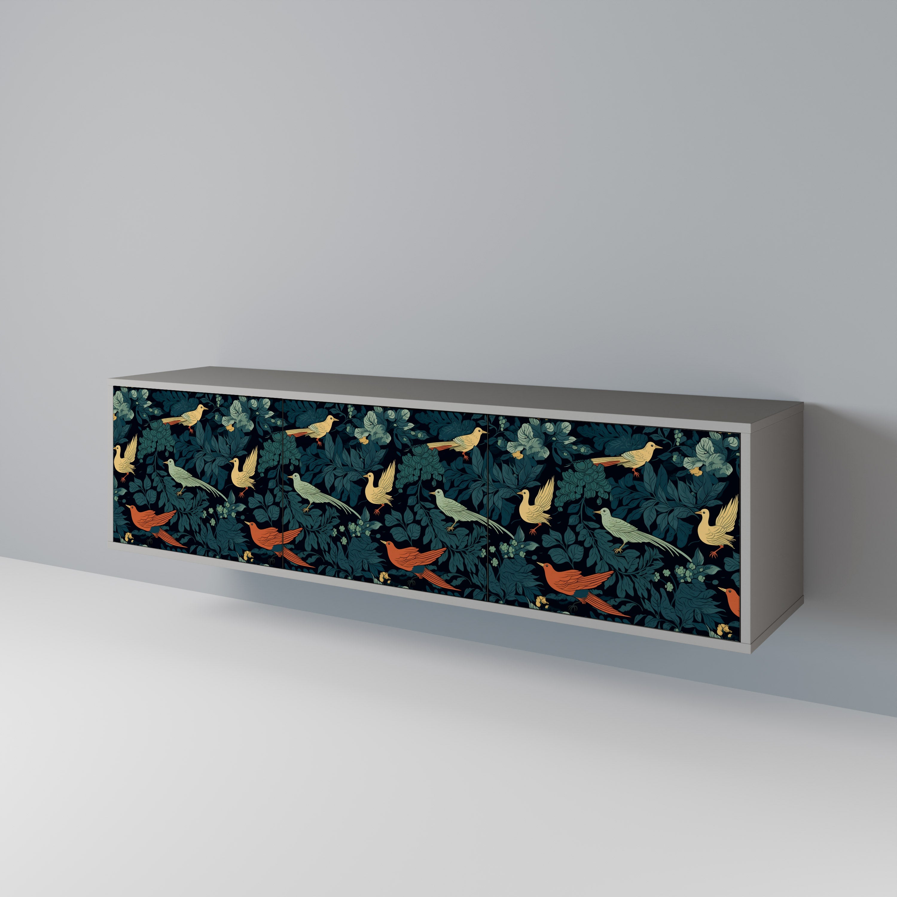 FOWL ORNAMENT Třídveřový TV stolek
