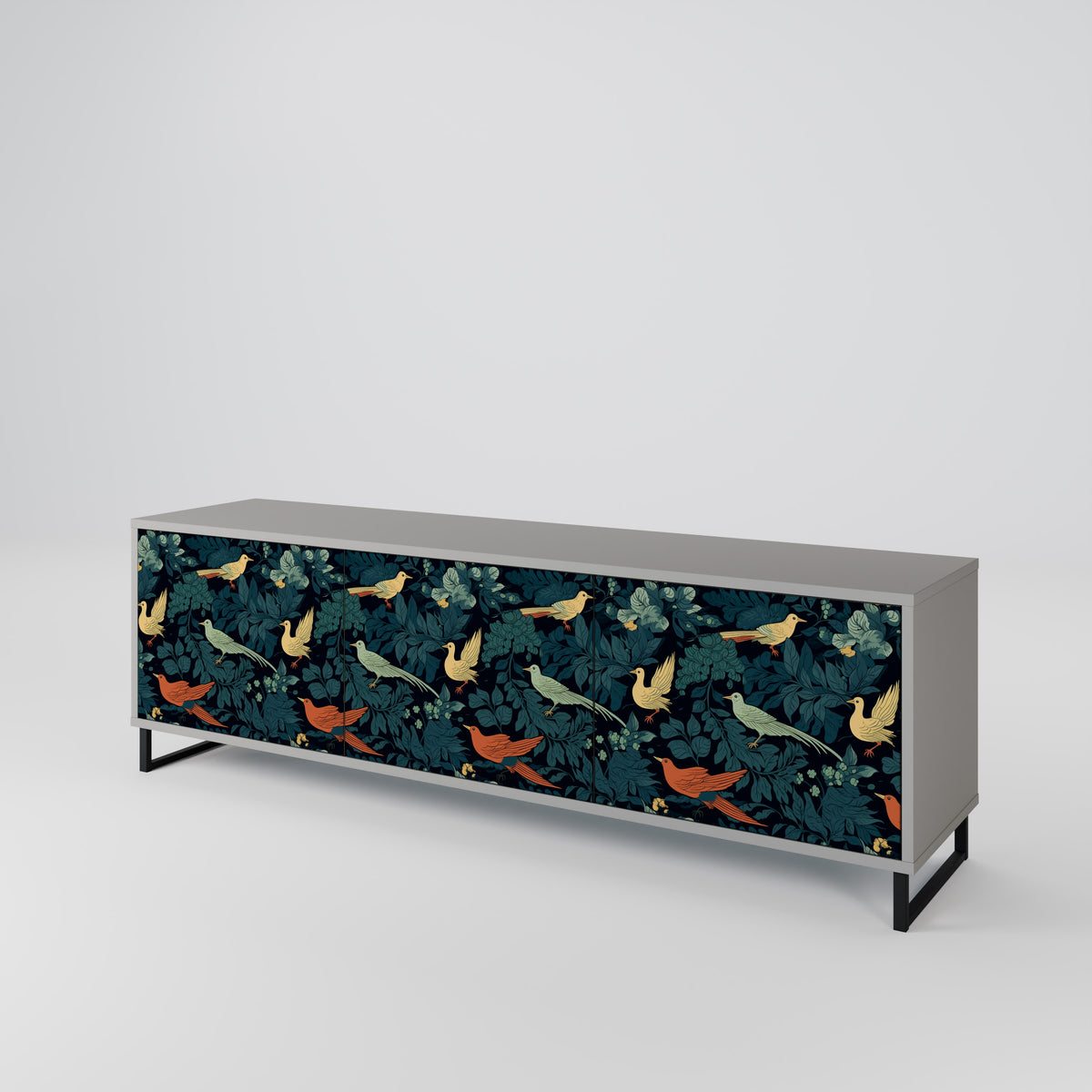 FOWL ORNAMENT Třídveřový TV stolek