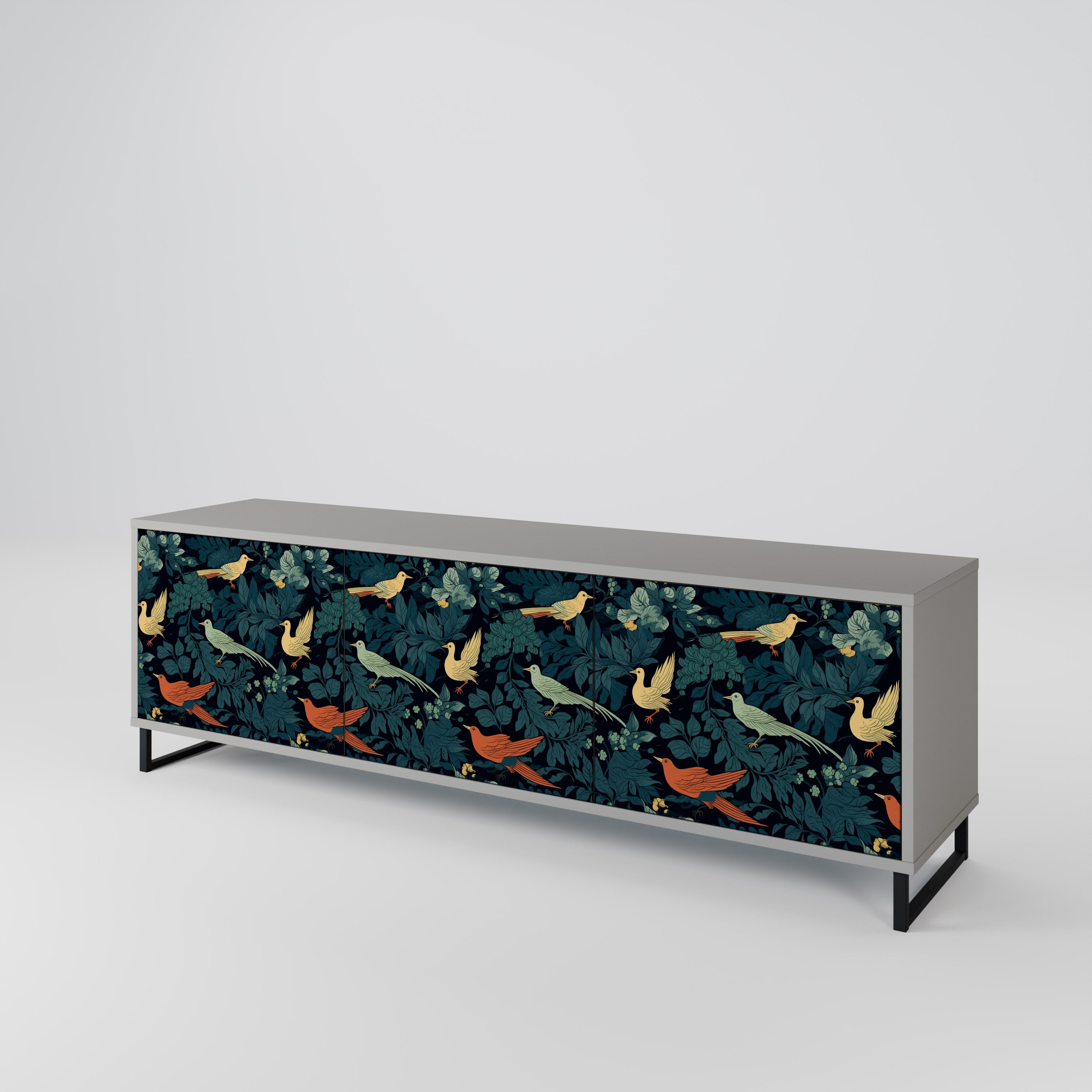 FOWL ORNAMENT Třídveřový TV stolek