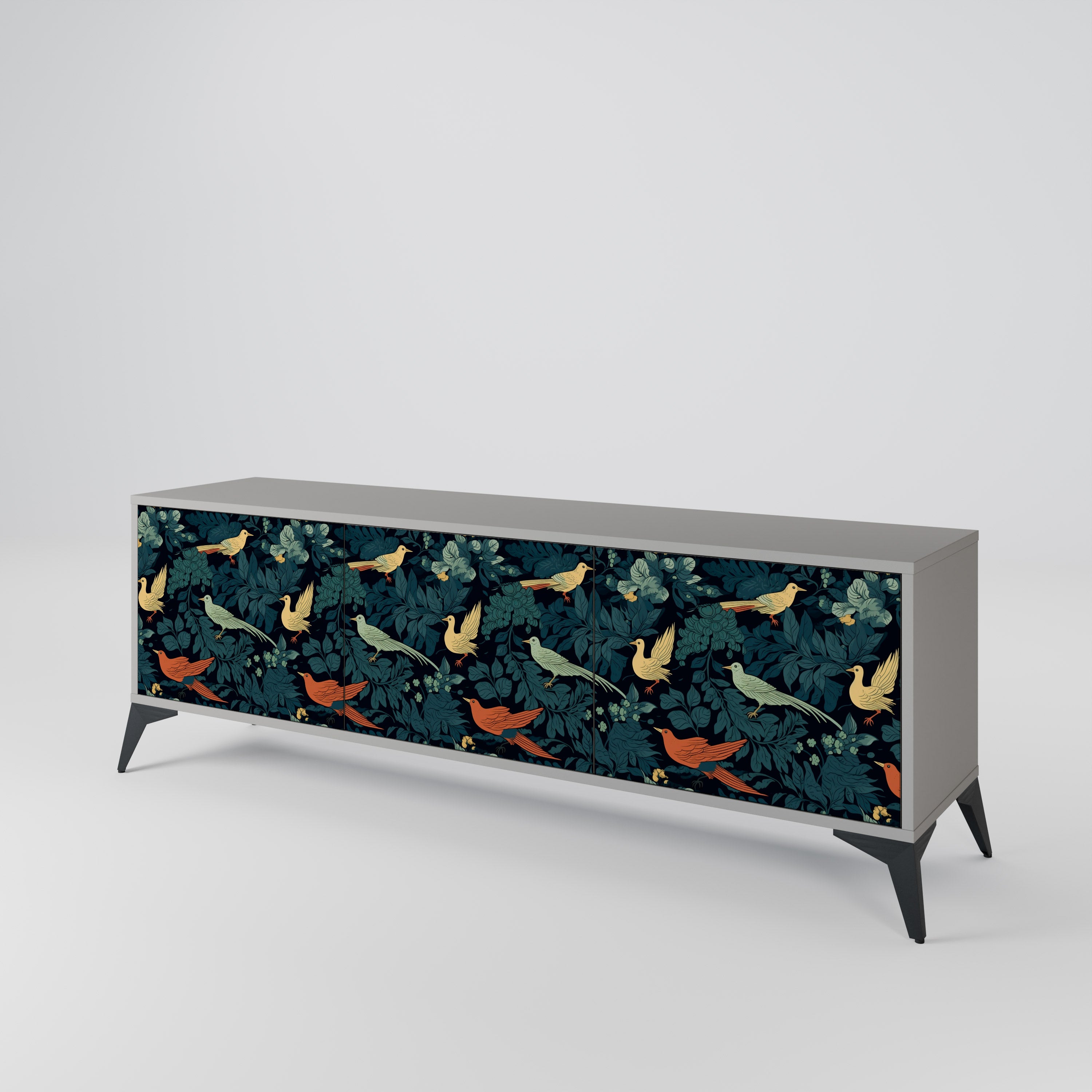 FOWL ORNAMENT Třídveřový TV stolek