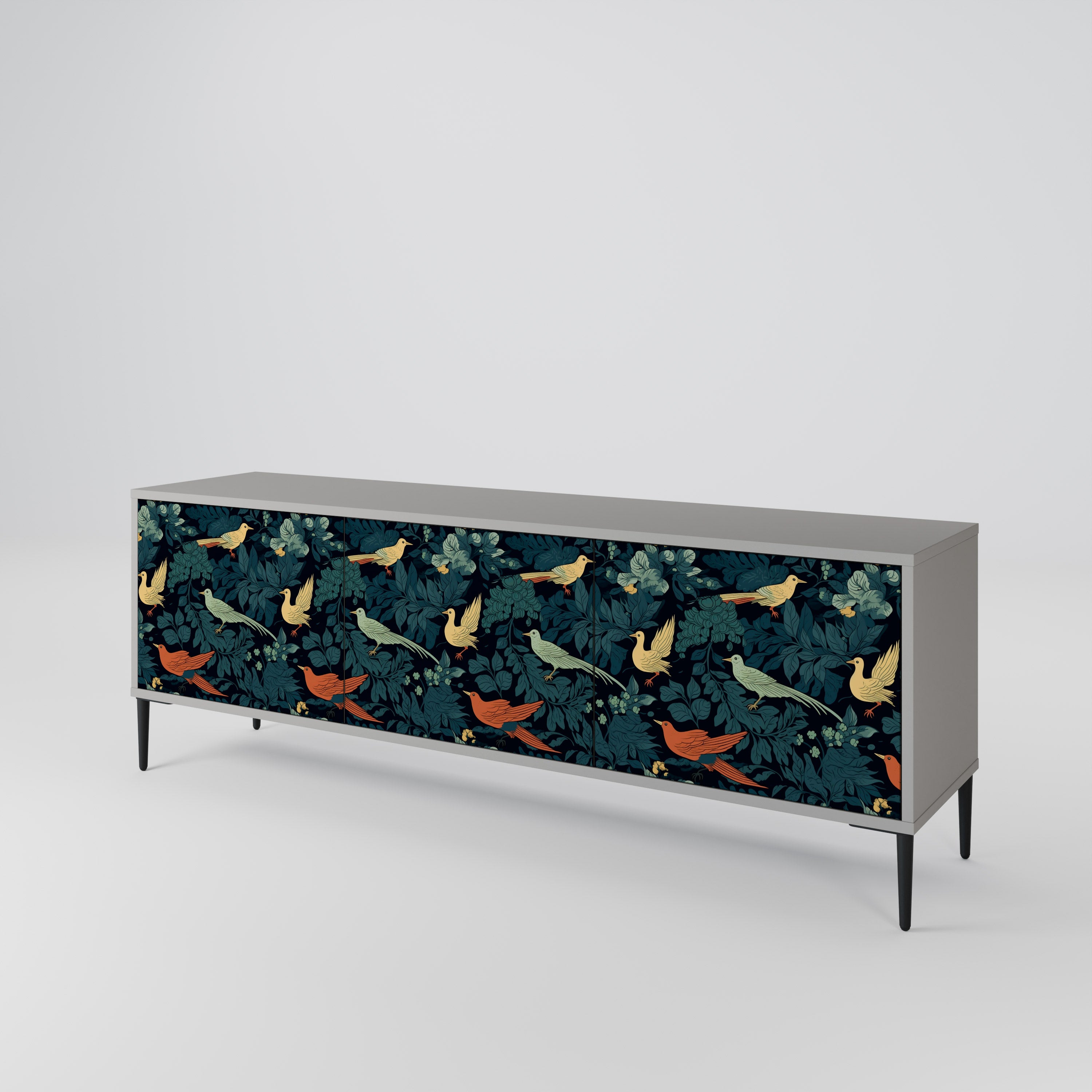 FOWL ORNAMENT Třídveřový TV stolek