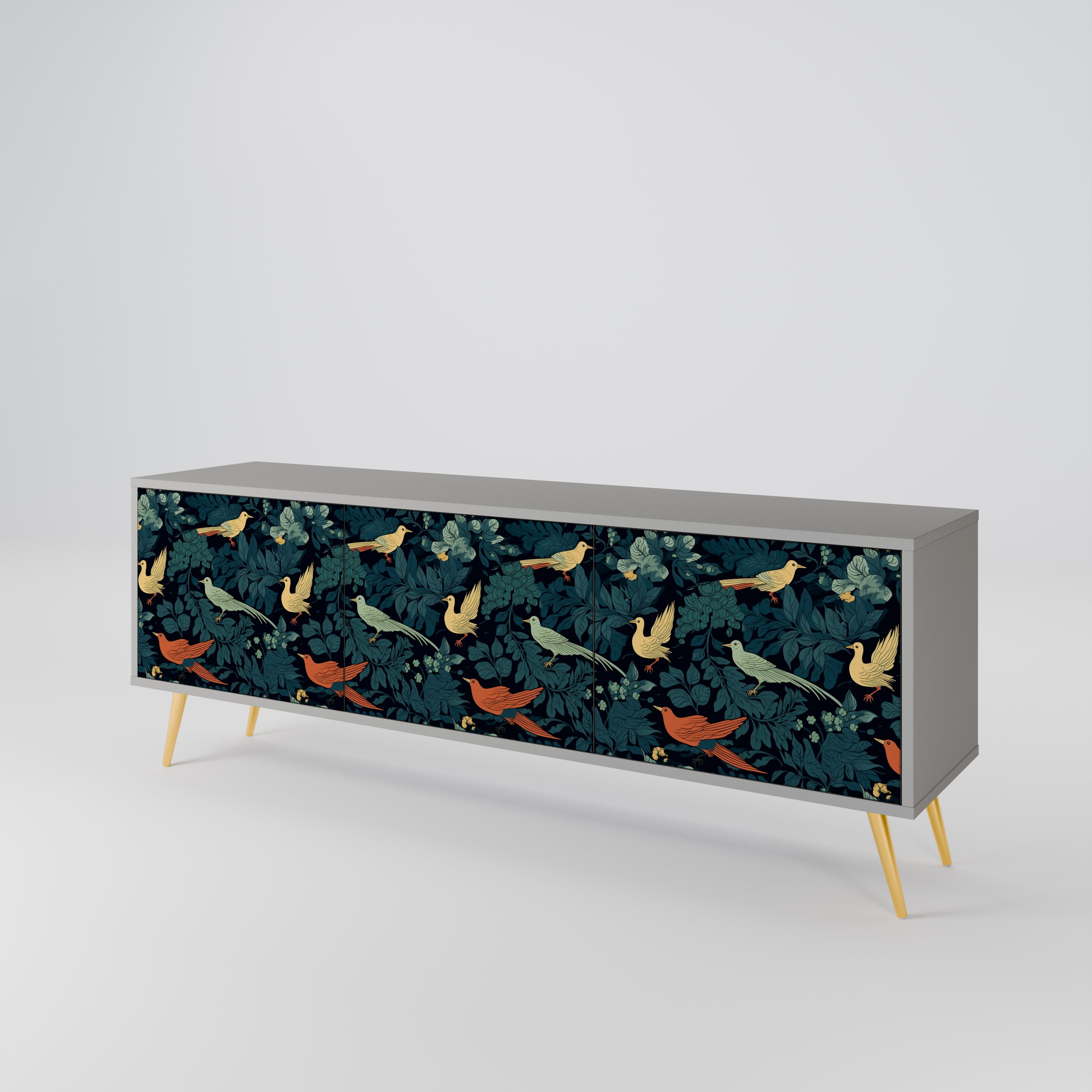 FOWL ORNAMENT Třídveřový TV stolek