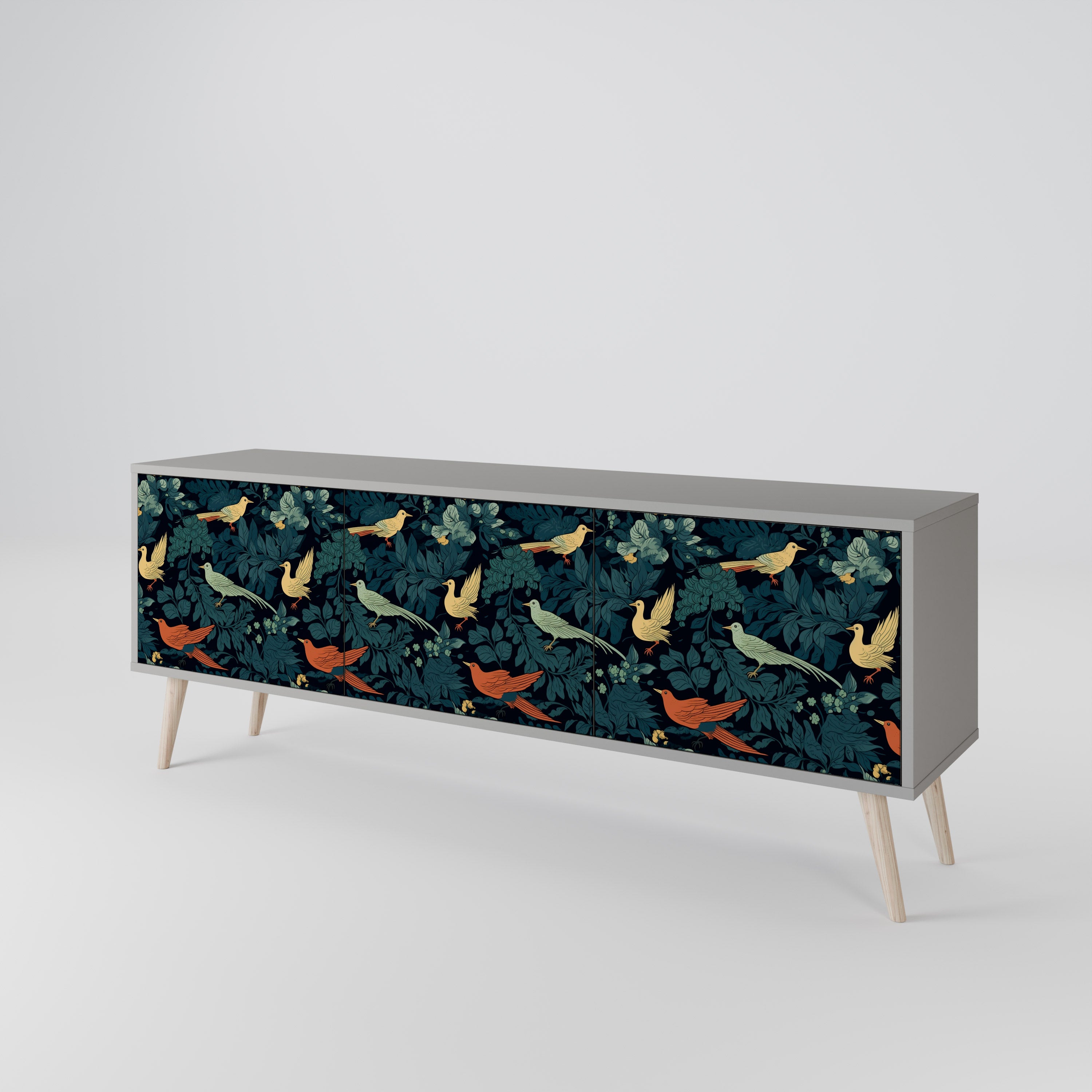 FOWL ORNAMENT Třídveřový TV stolek
