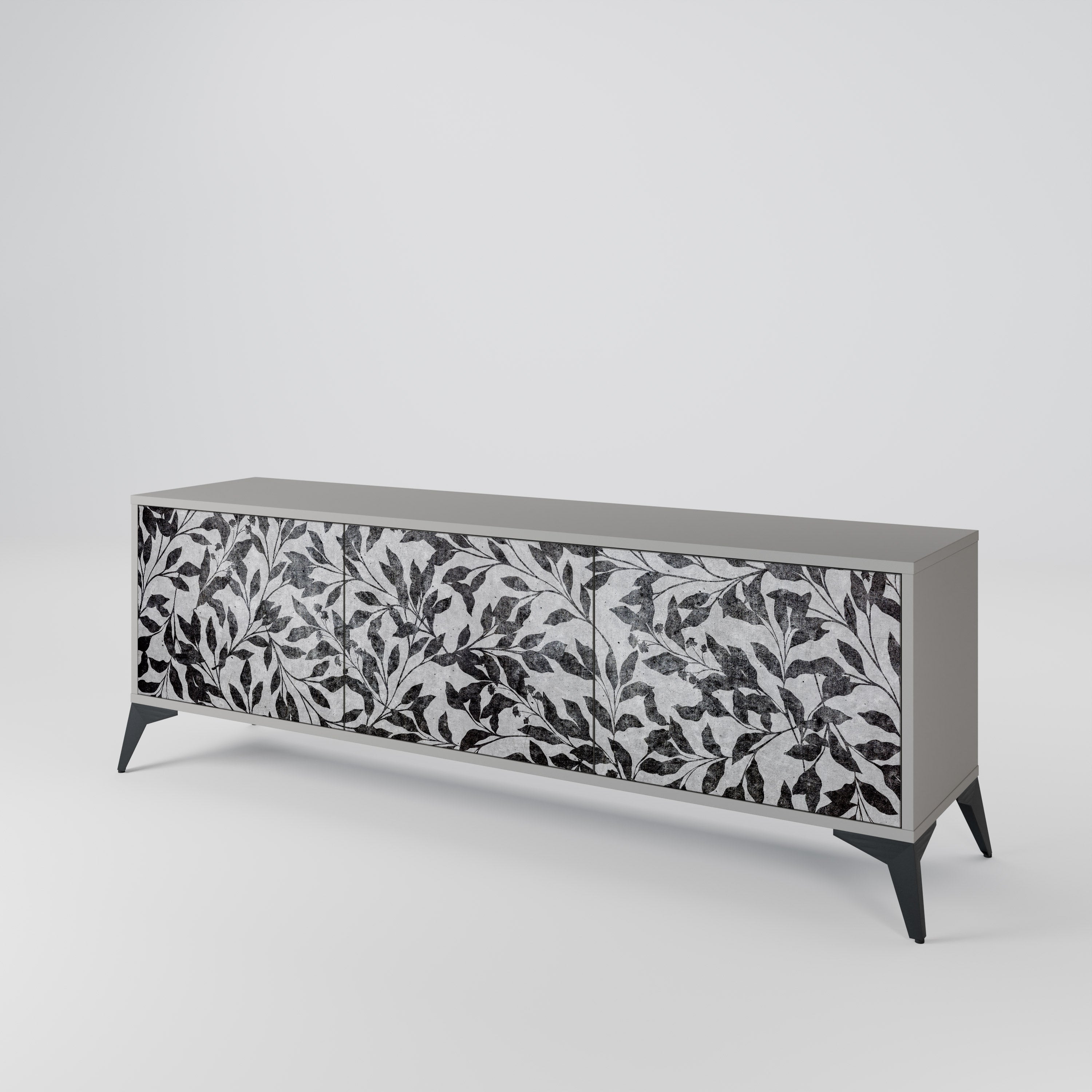 CHARCOAL SPROUT Třídveřový TV stolek