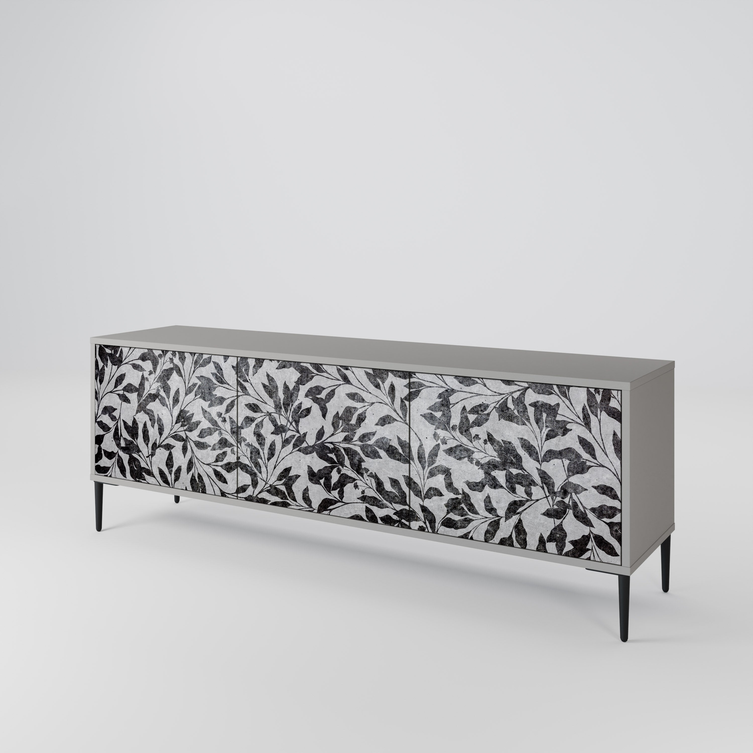 CHARCOAL SPROUT Třídveřový TV stolek