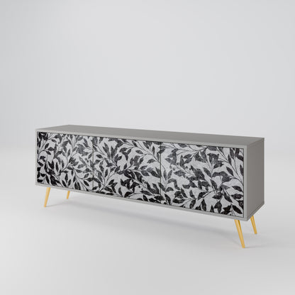 CHARCOAL SPROUT Třídveřový TV stolek