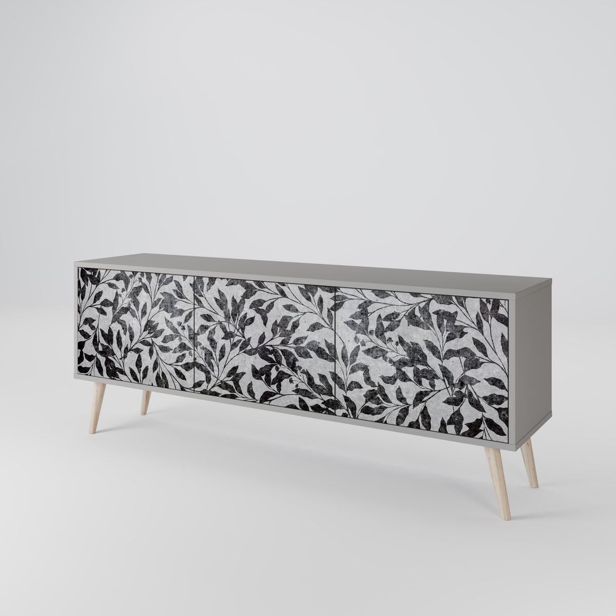 CHARCOAL SPROUT Třídveřový TV stolek