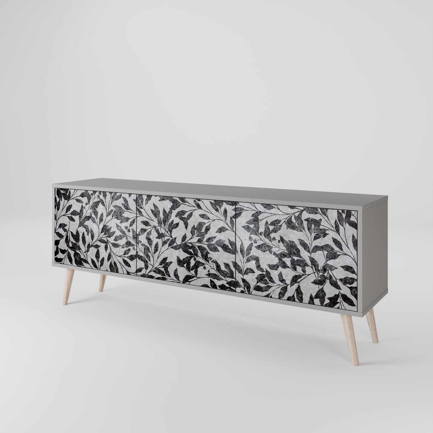 CHARCOAL SPROUT Třídveřový TV stolek