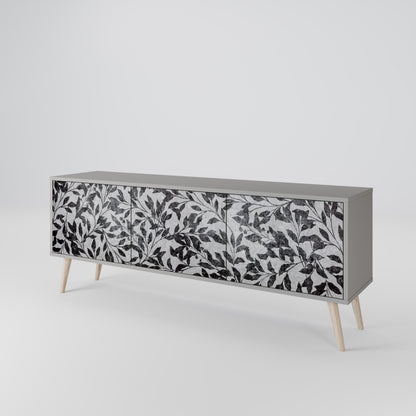 CHARCOAL SPROUT Třídveřový TV stolek