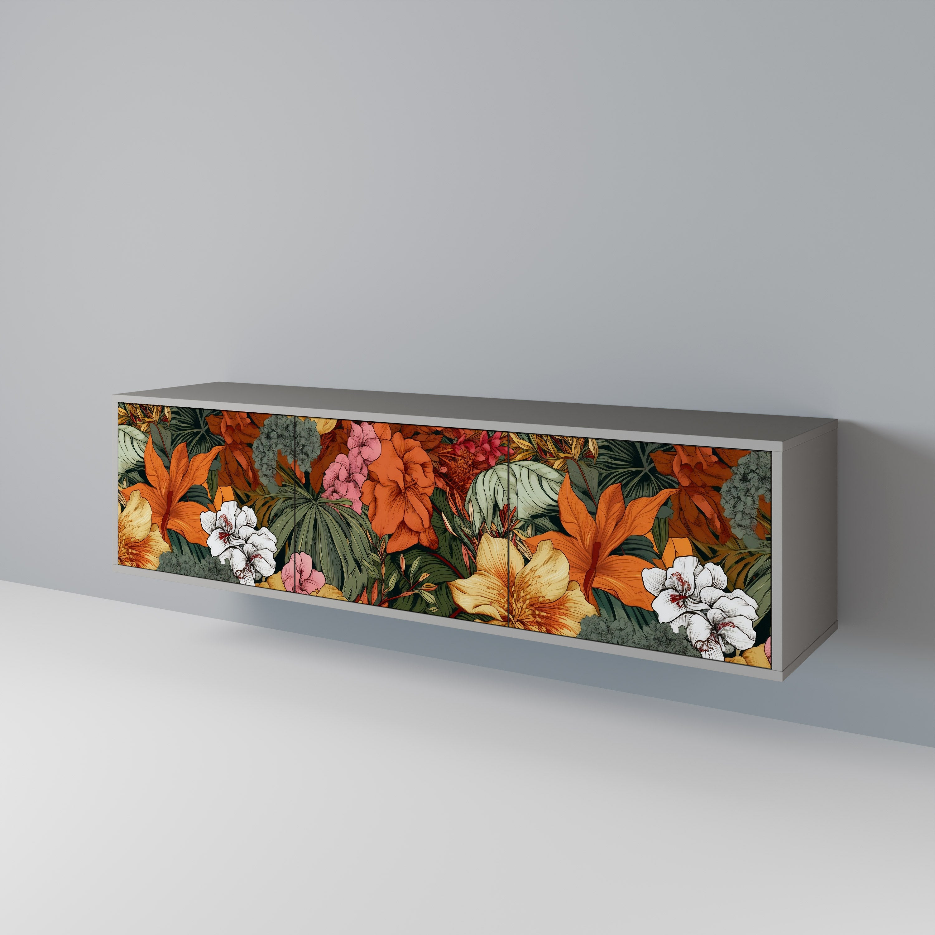 RADIANT FLORA Třídveřový TV stolek