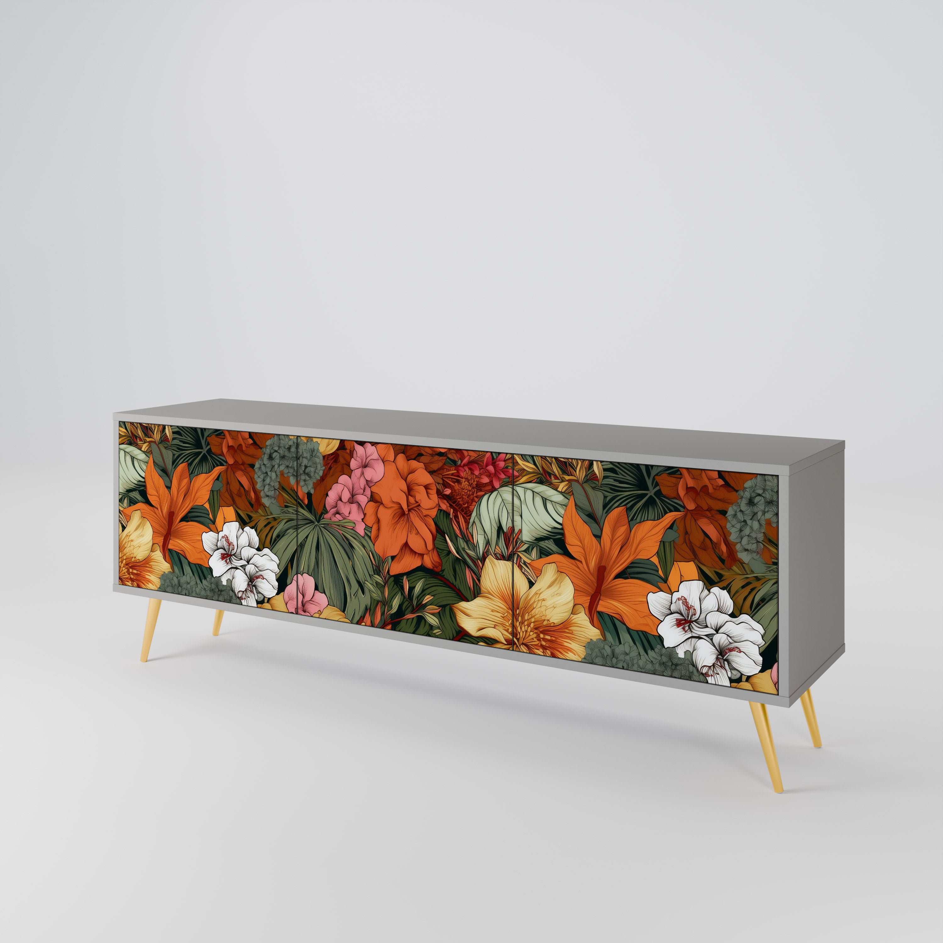 RADIANT FLORA Třídveřový TV stolek