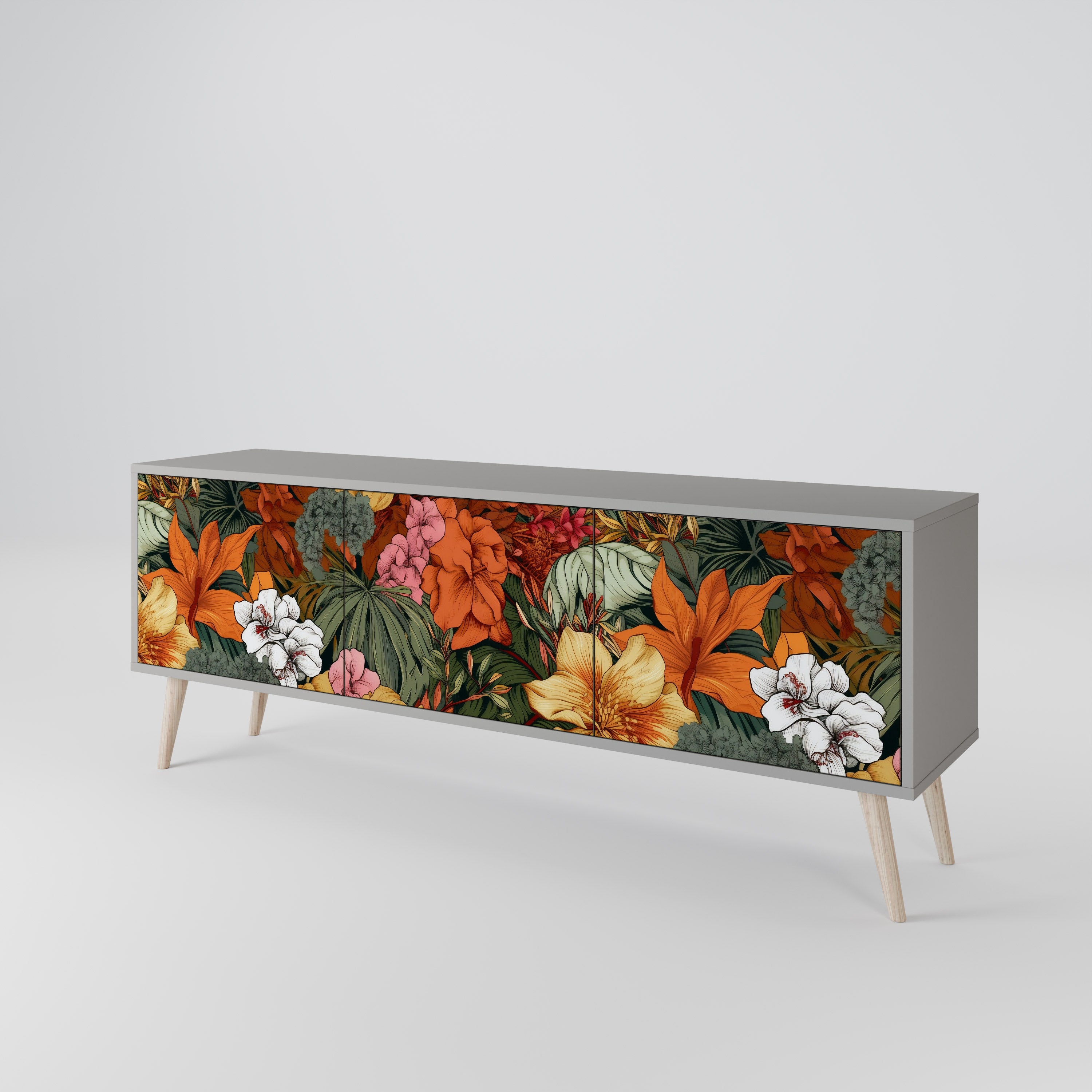 RADIANT FLORA Třídveřový TV stolek