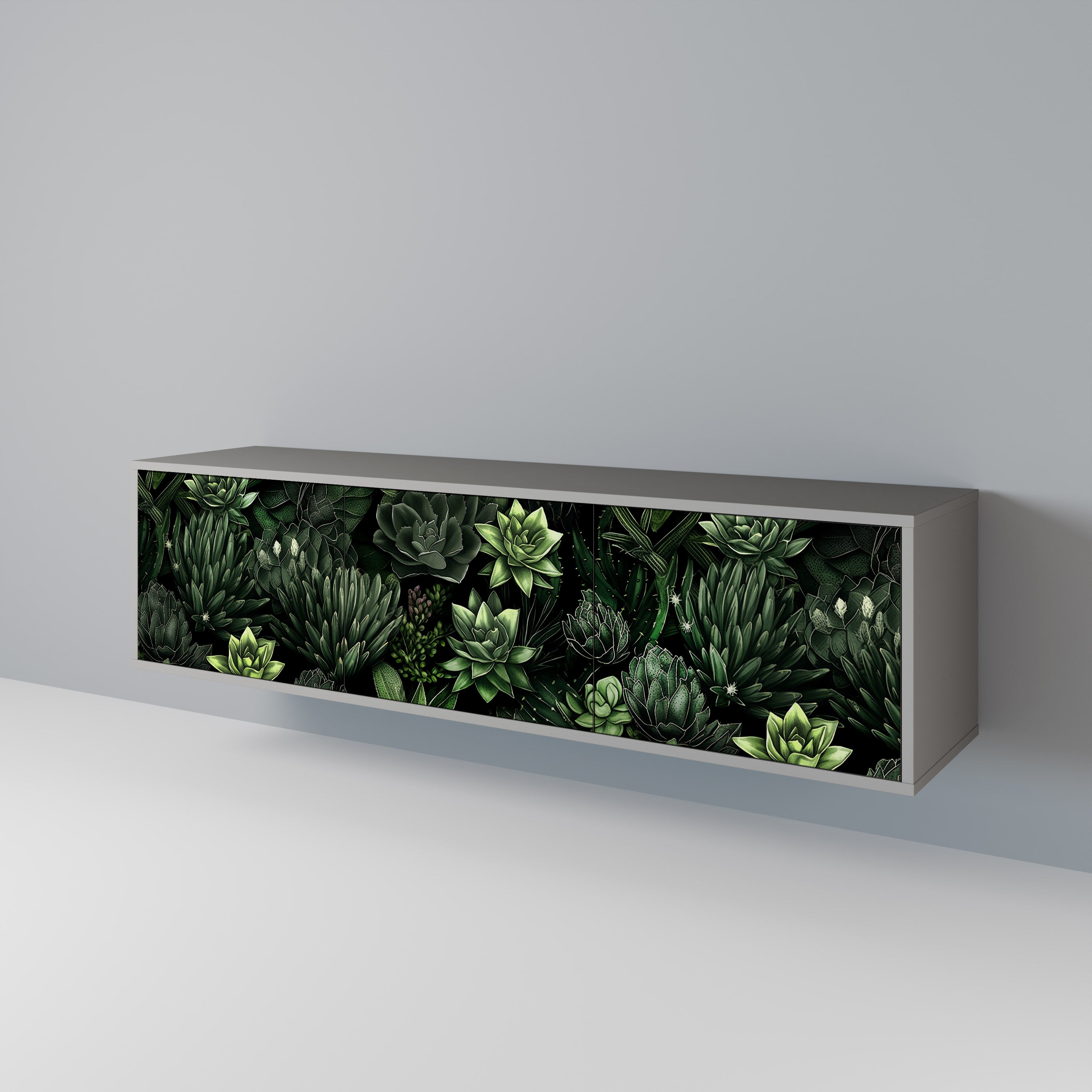 SUCCULENT JUNGLE Třídveřový TV stolek