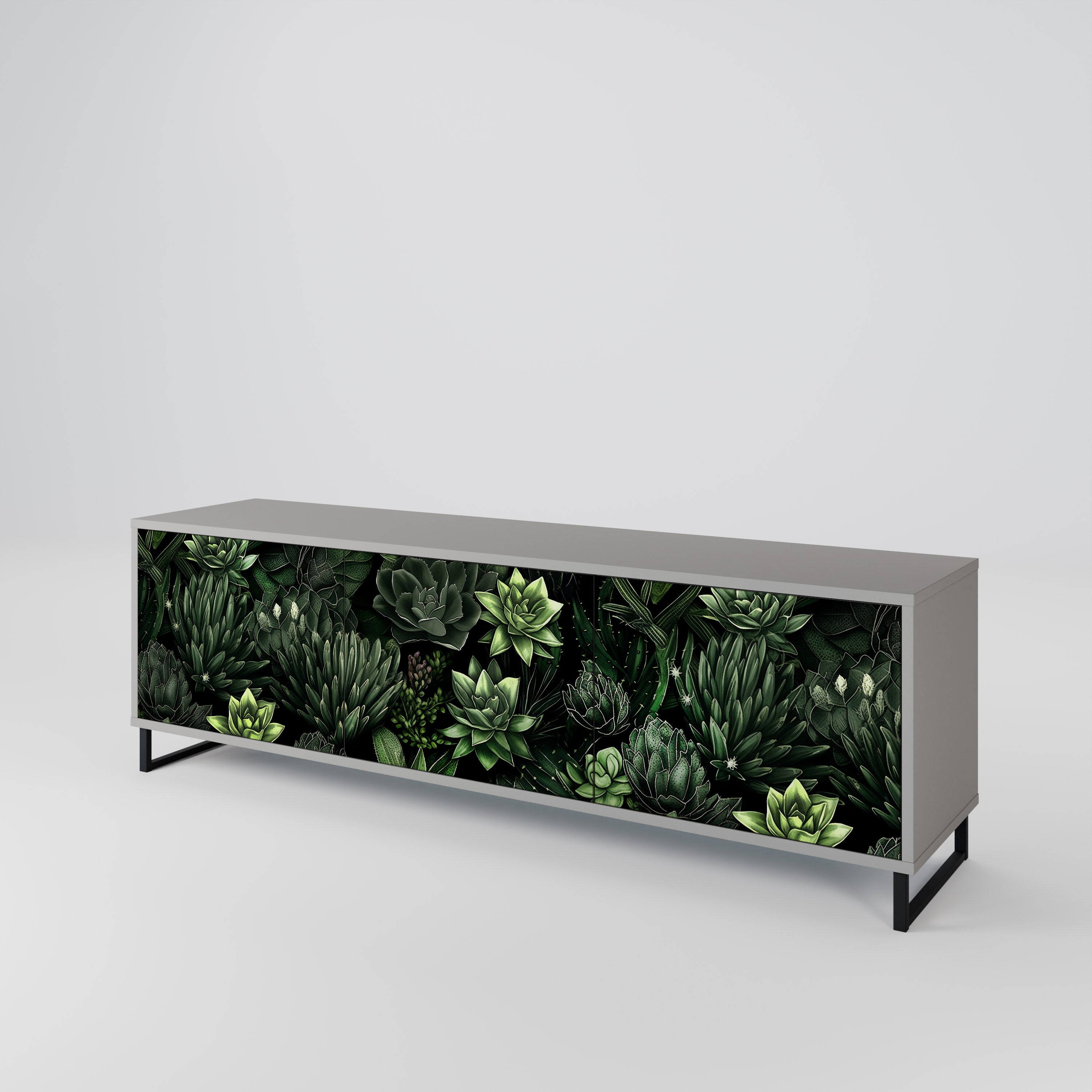 SUCCULENT JUNGLE Třídveřový TV stolek