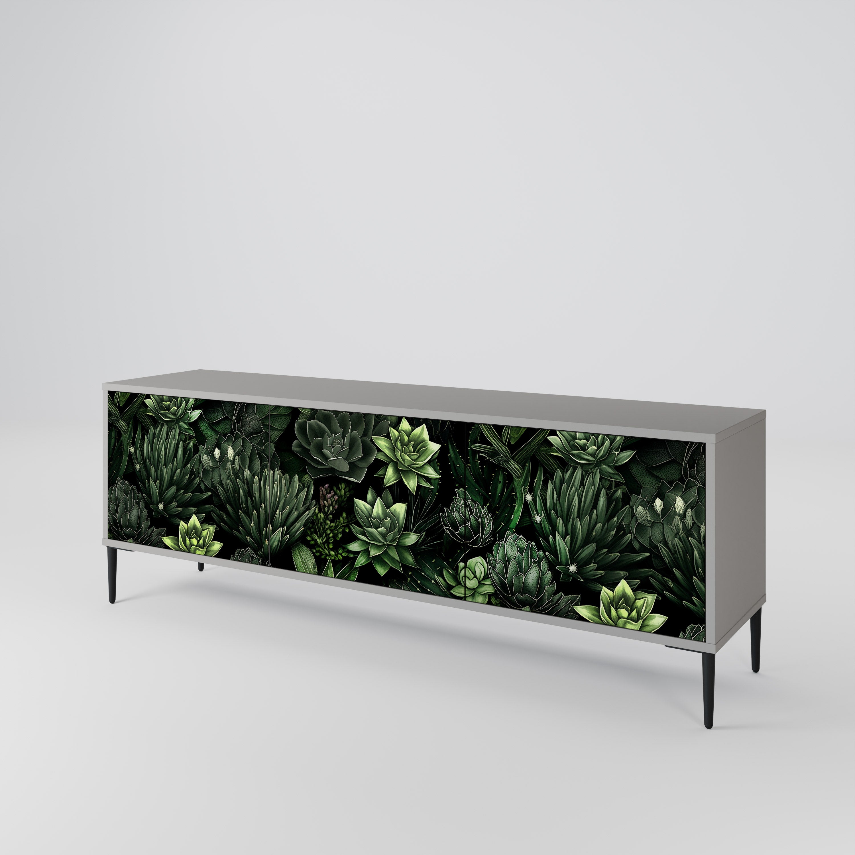 SUCCULENT JUNGLE Třídveřový TV stolek
