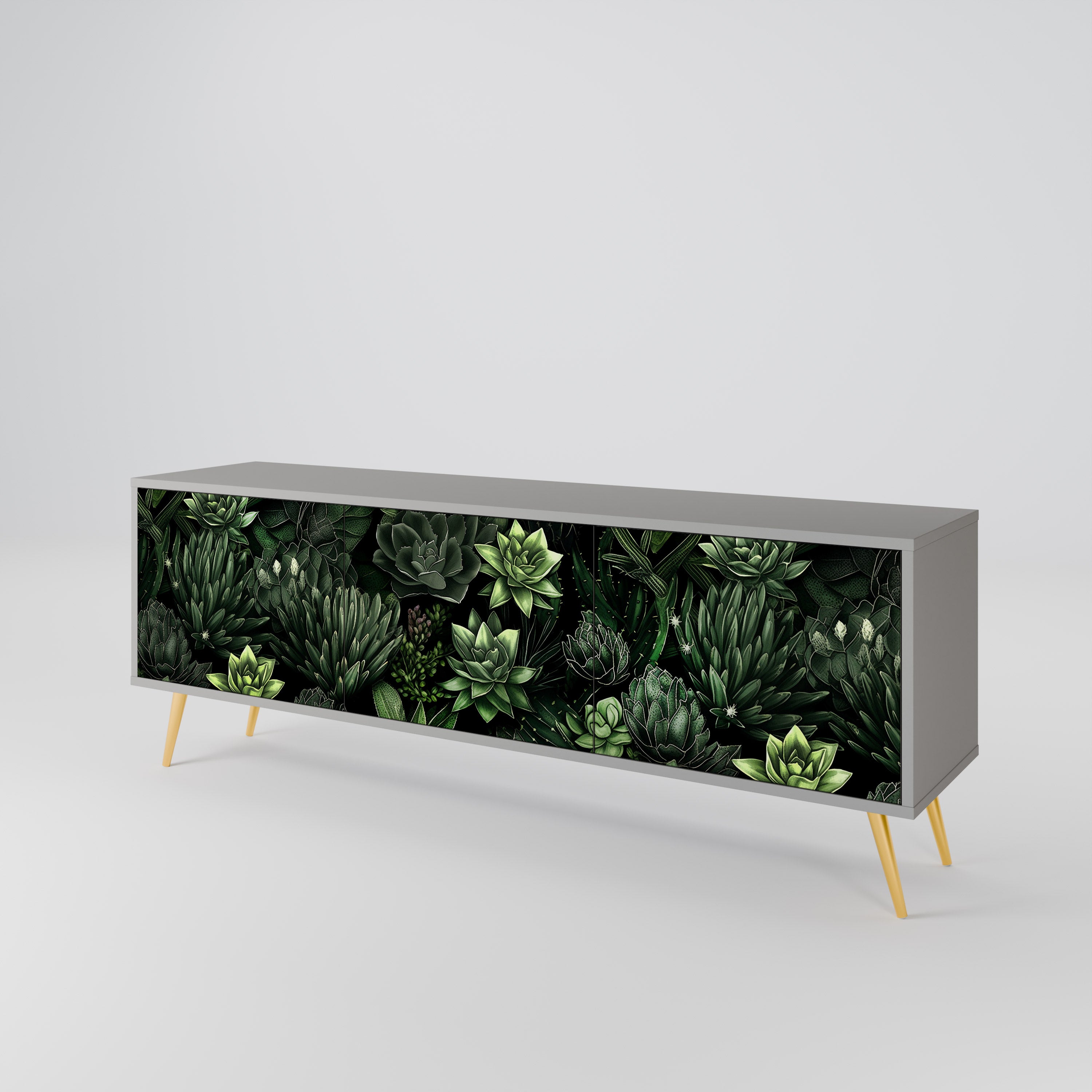 SUCCULENT JUNGLE Třídveřový TV stolek