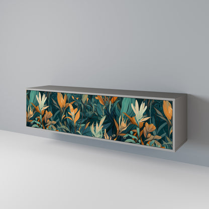 FLORAL SERENITY Třídveřový TV stolek