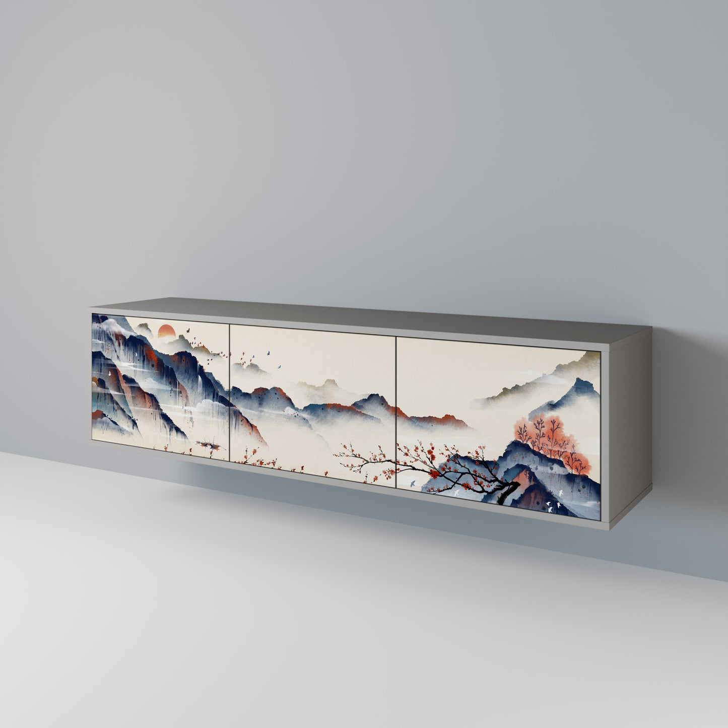 JAPANESE LANDSCAPE Třídveřový TV stolek