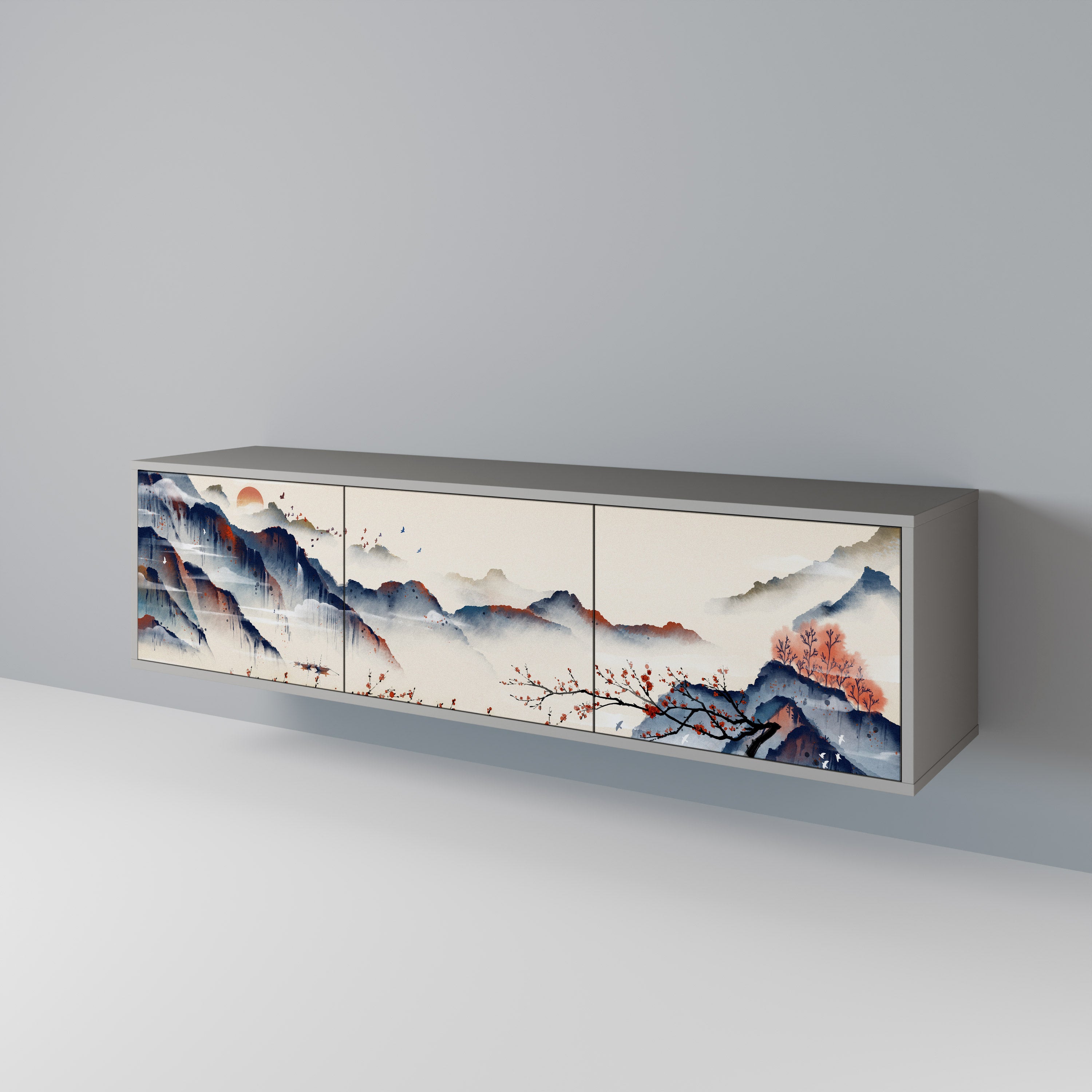 JAPANESE LANDSCAPE Třídveřový TV stolek