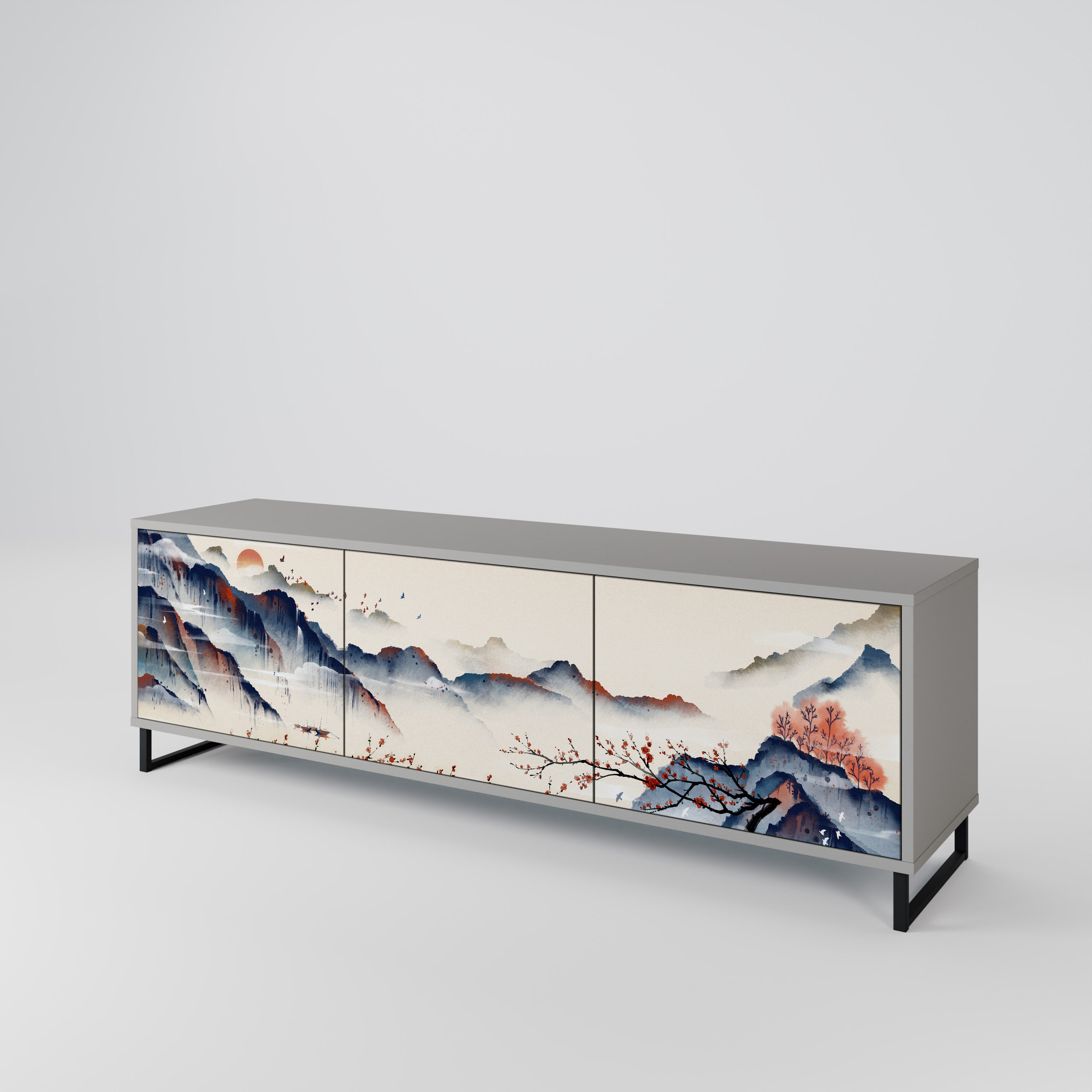 JAPANESE LANDSCAPE Třídveřový TV stolek